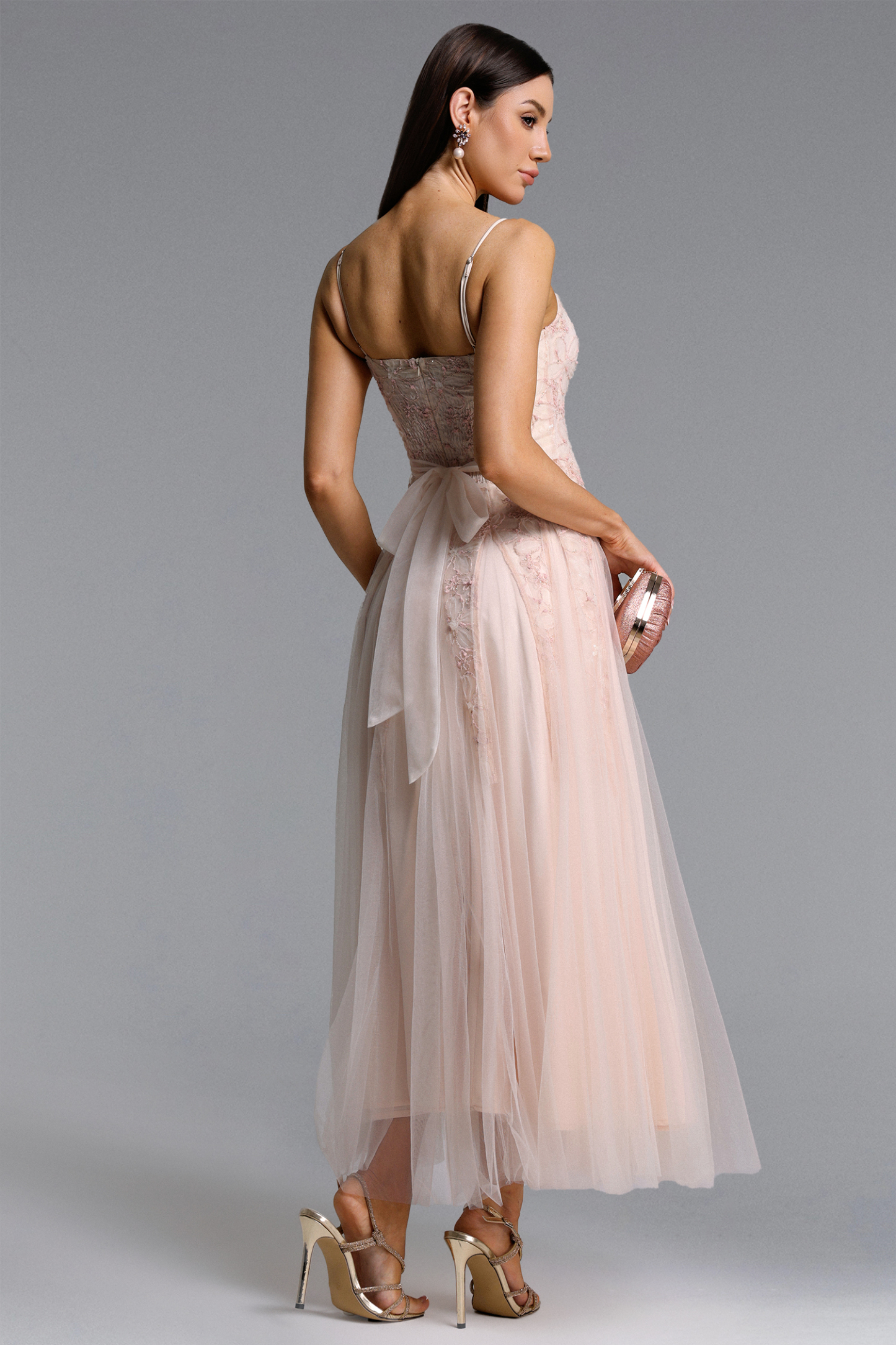 Kamo Romantic Flowy Sleeveless Floral Tulle Maxi Dress