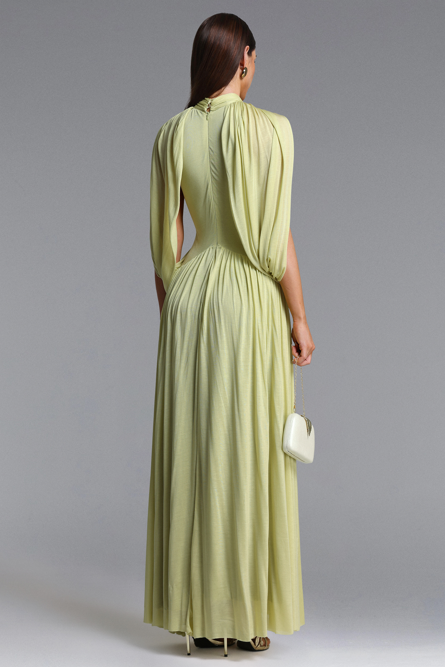 Violet Chic Contour Sleeveless Metal Buckle Asymmetric Knit Maxi Dress