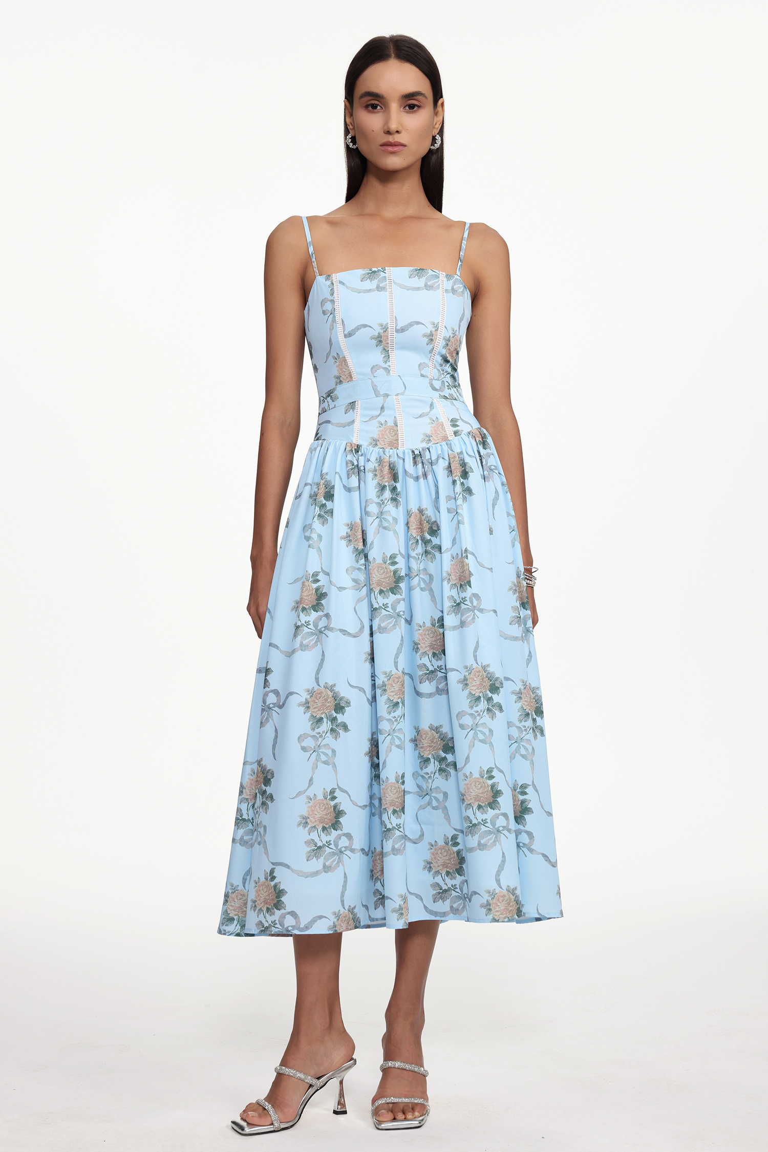 Starsha Resort Cinched Sleeveless Print Woven Maxi Dress