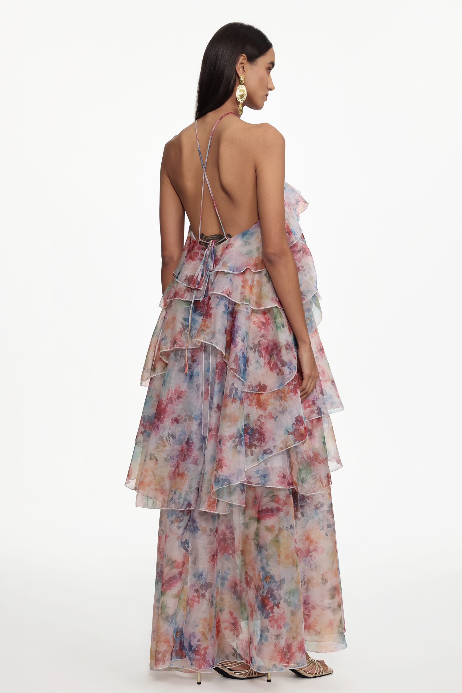 Sapphire Resort Flowy Sleeveless Floral Print Woven Maxi Dress