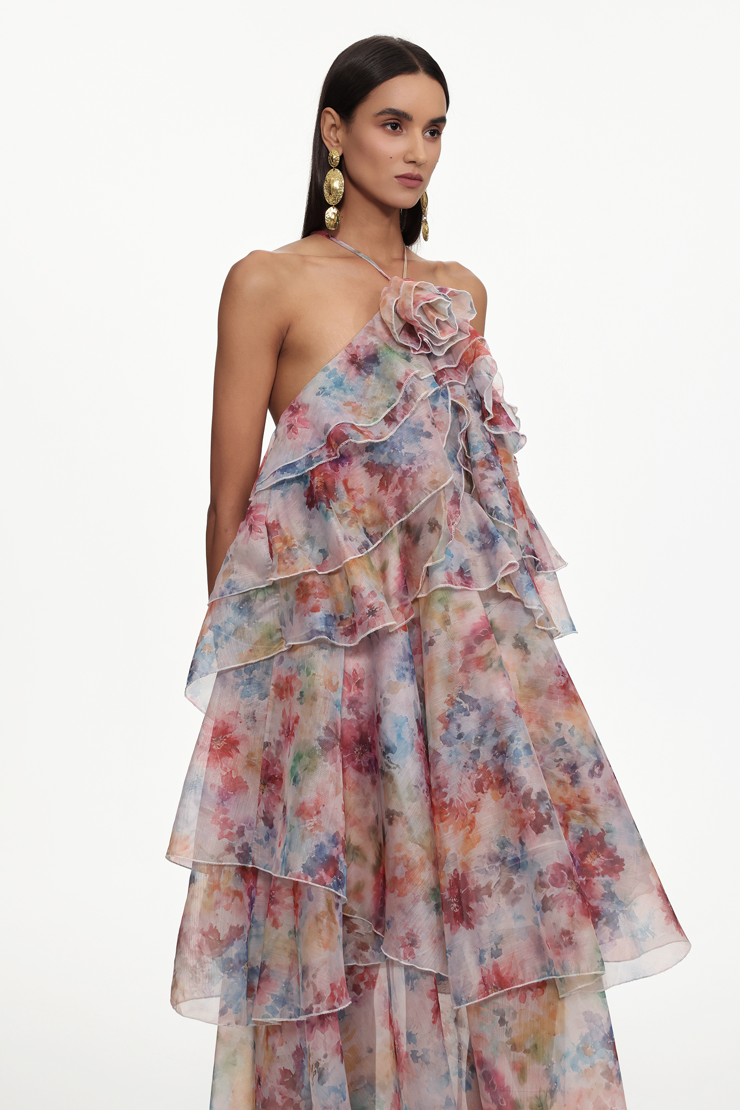 Sapphire Resort Flowy Sleeveless Floral Print Woven Maxi Dress