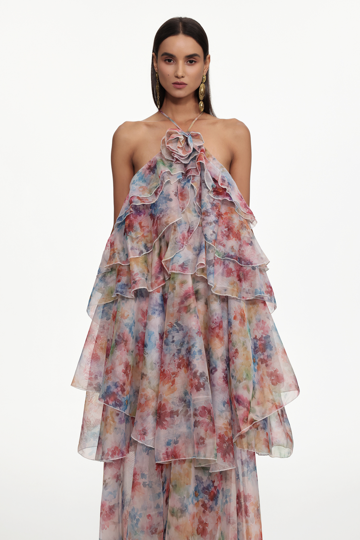 Sapphire Resort Flowy Sleeveless Floral Print Woven Maxi Dress