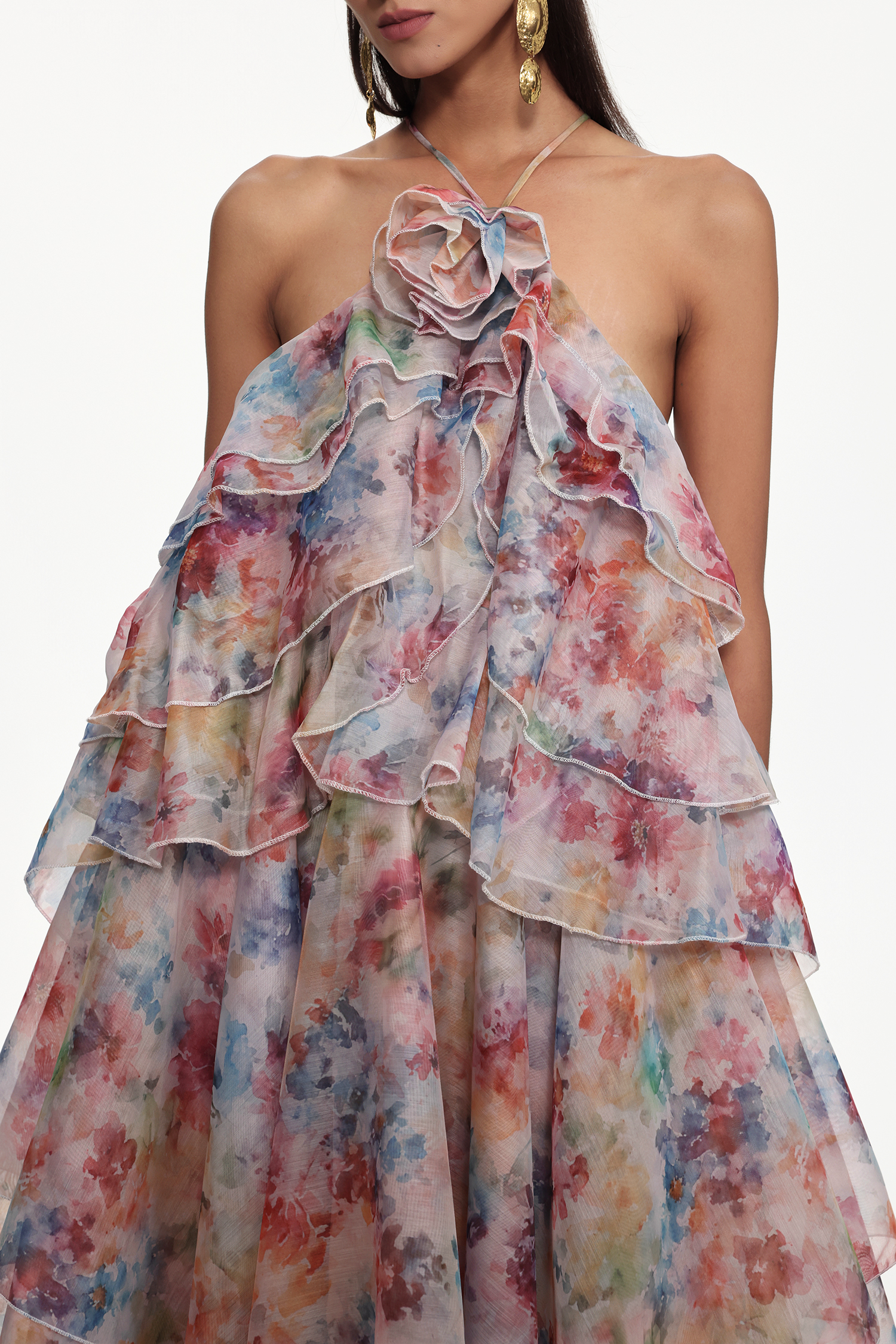 Sapphire Resort Flowy Sleeveless Floral Print Woven Maxi Dress