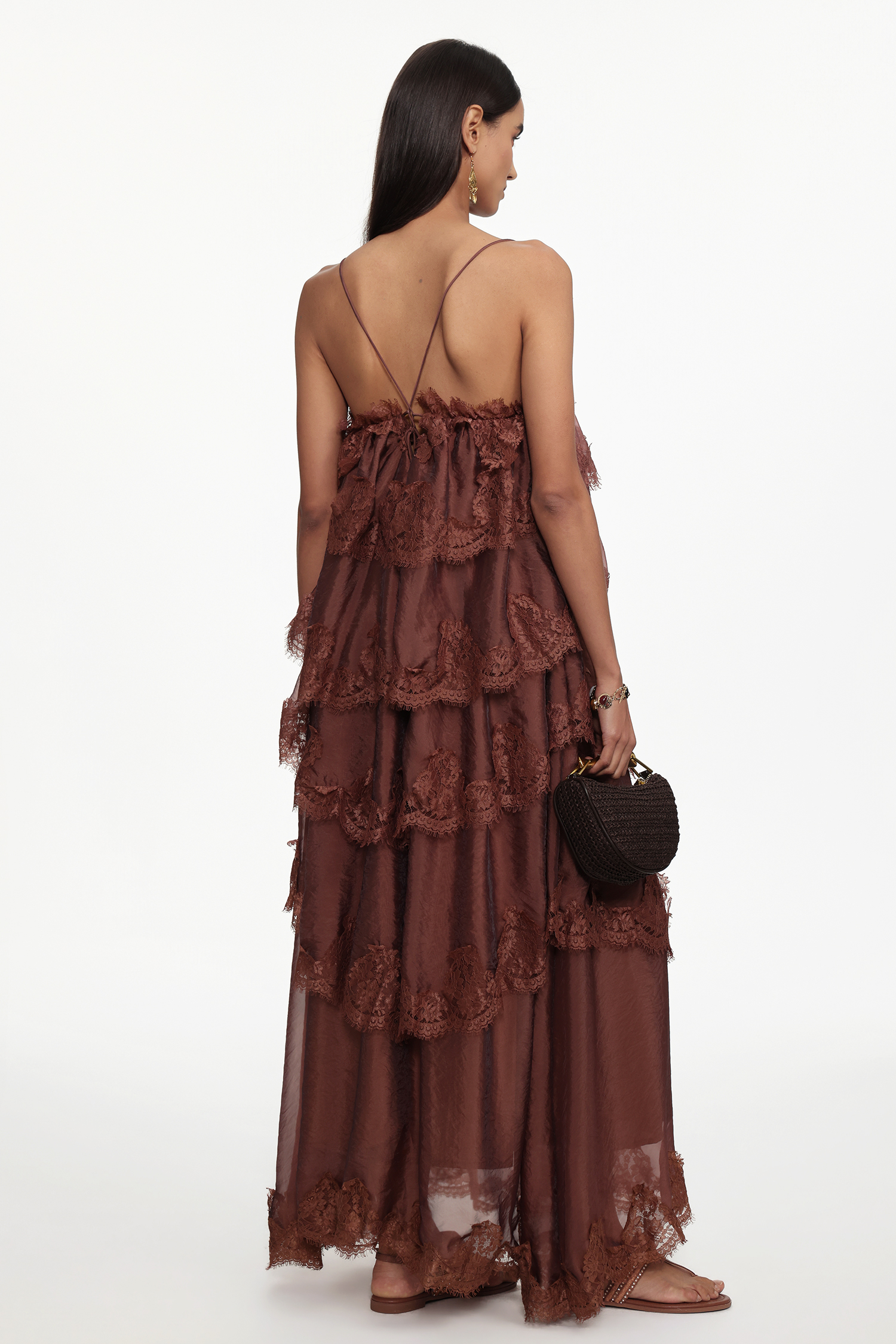 Tutti Resort Flowy Sleeveless Lace Woven Maxi Dress