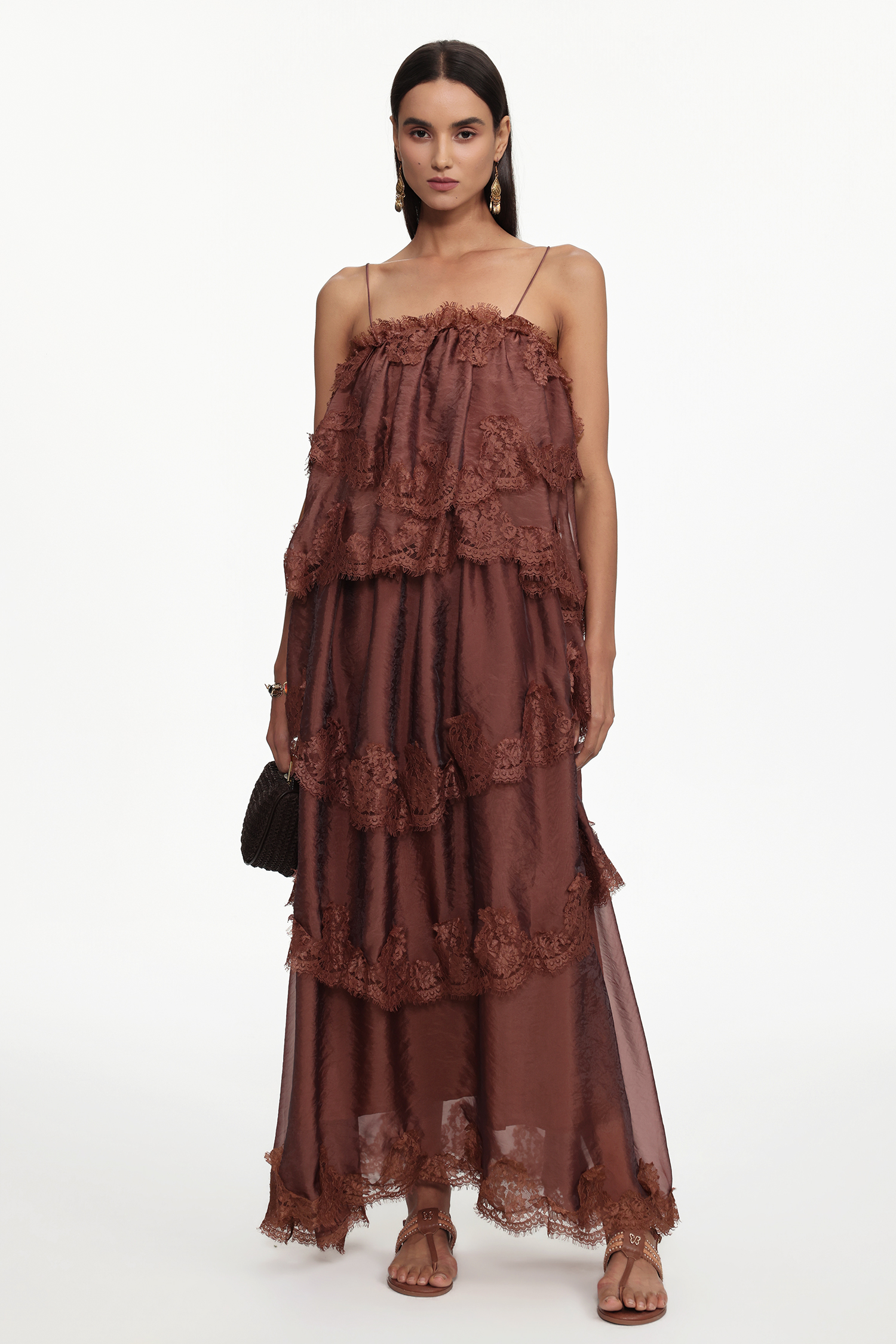 Tutti Resort Flowy Sleeveless Lace Woven Maxi Dress