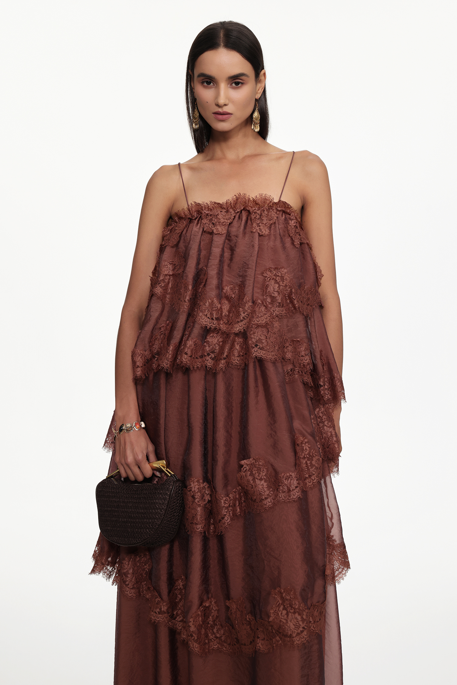Tutti Resort Flowy Sleeveless Lace Woven Maxi Dress
