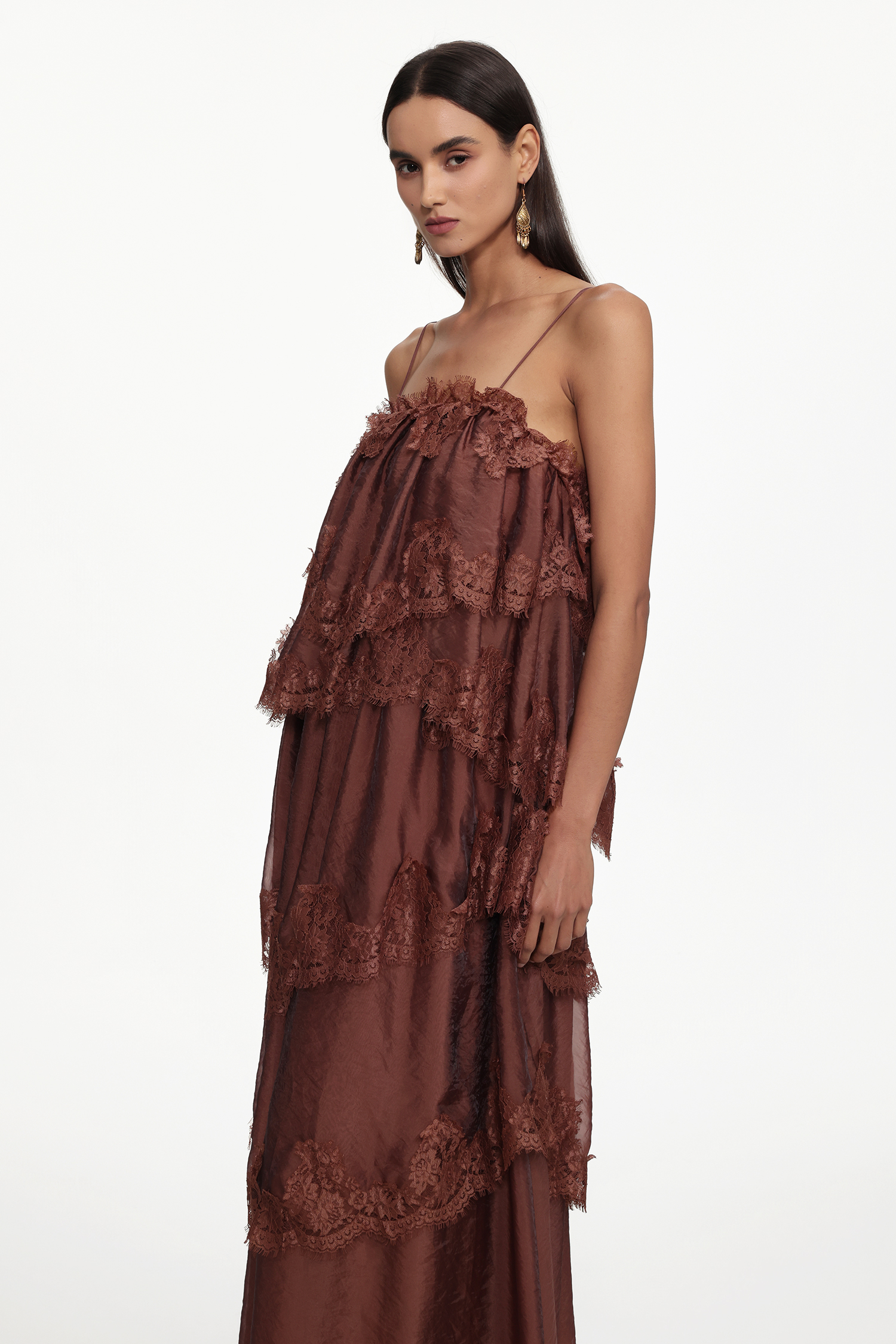 Tutti Resort Flowy Sleeveless Lace Woven Maxi Dress