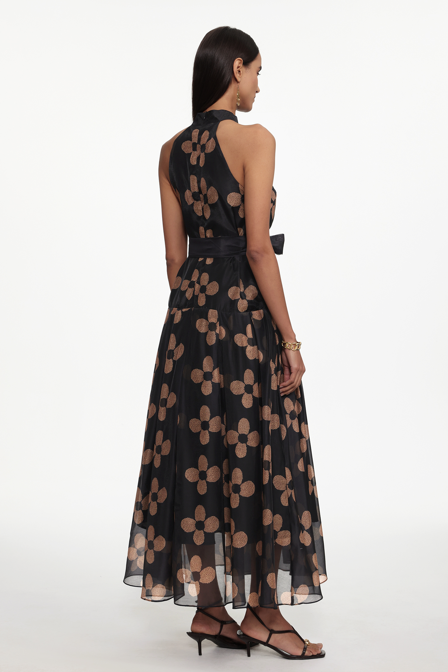 Shannon Resort Flowy Sleeveless Floral Print Chiffon Maxi Dress