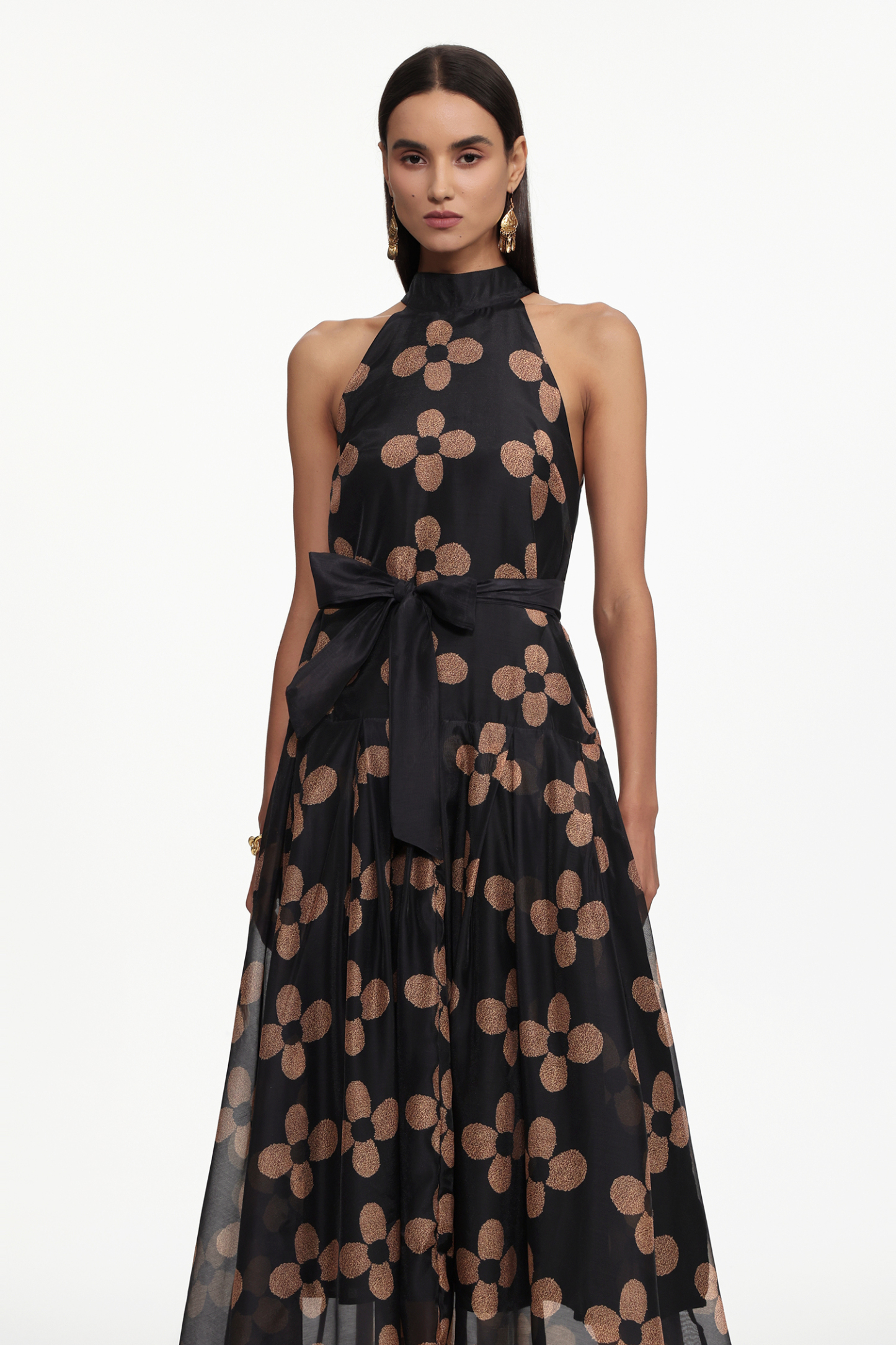 Shannon Resort Flowy Sleeveless Floral Print Chiffon Maxi Dress