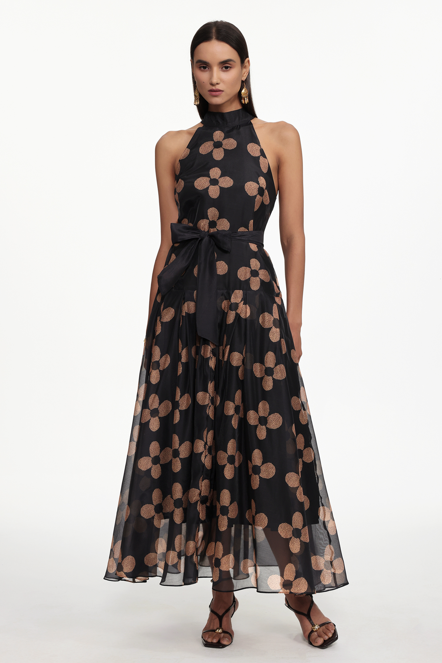 Shannon Resort Flowy Sleeveless Floral Print Chiffon Maxi Dress