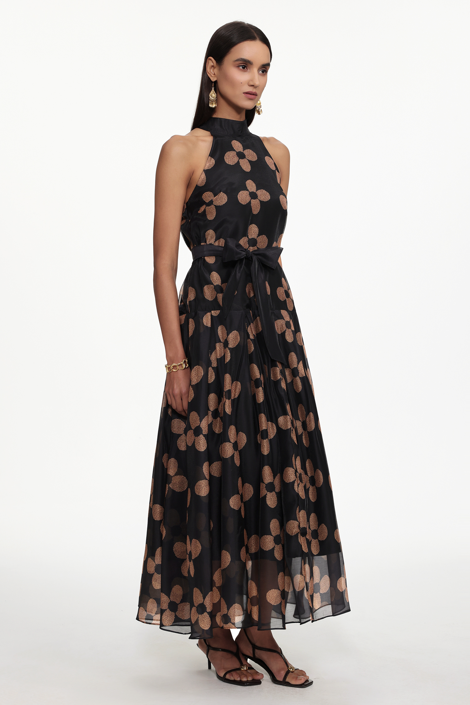 Shannon Resort Flowy Sleeveless Floral Print Chiffon Maxi Dress