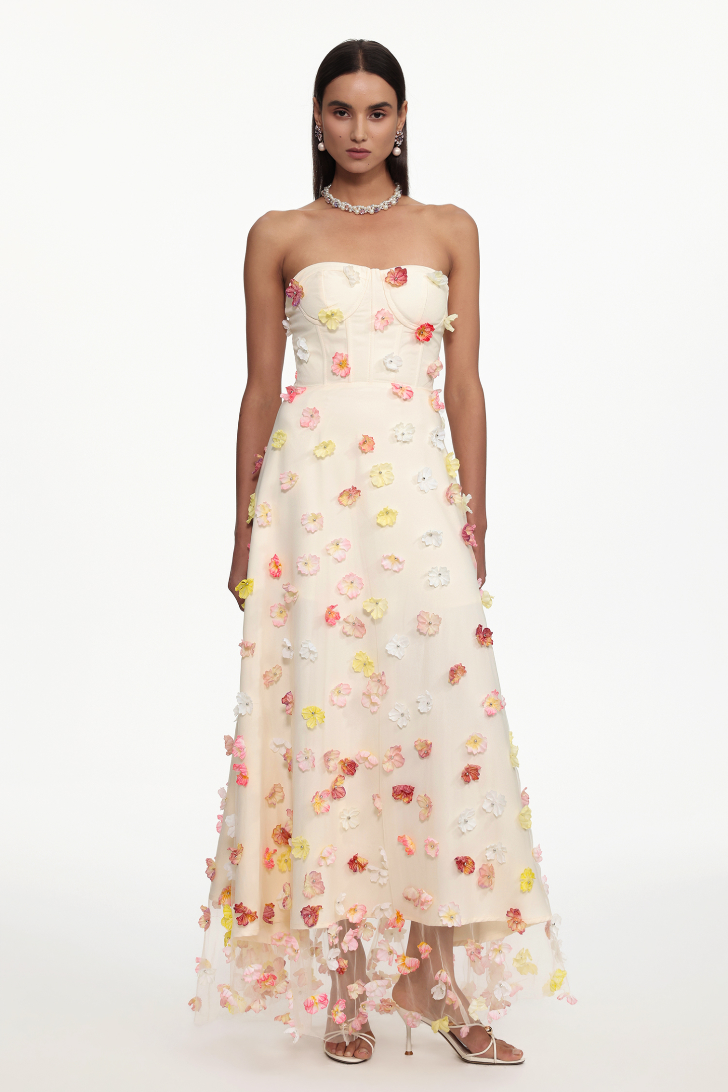 Gladys Resort Cinched Sleeveless Floral Woven Maxi Dress