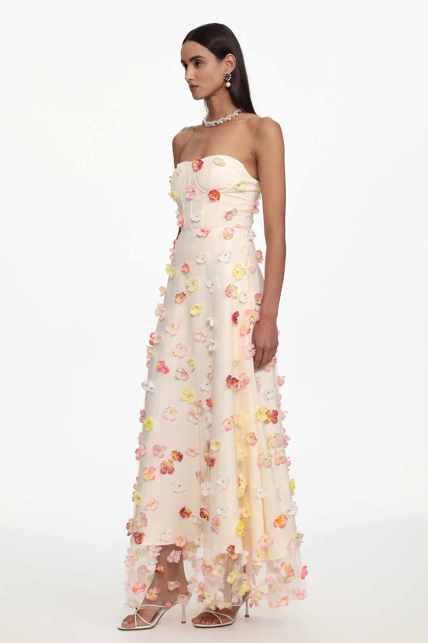 Gladys Resort Cinched Sleeveless Floral Woven Maxi Dress