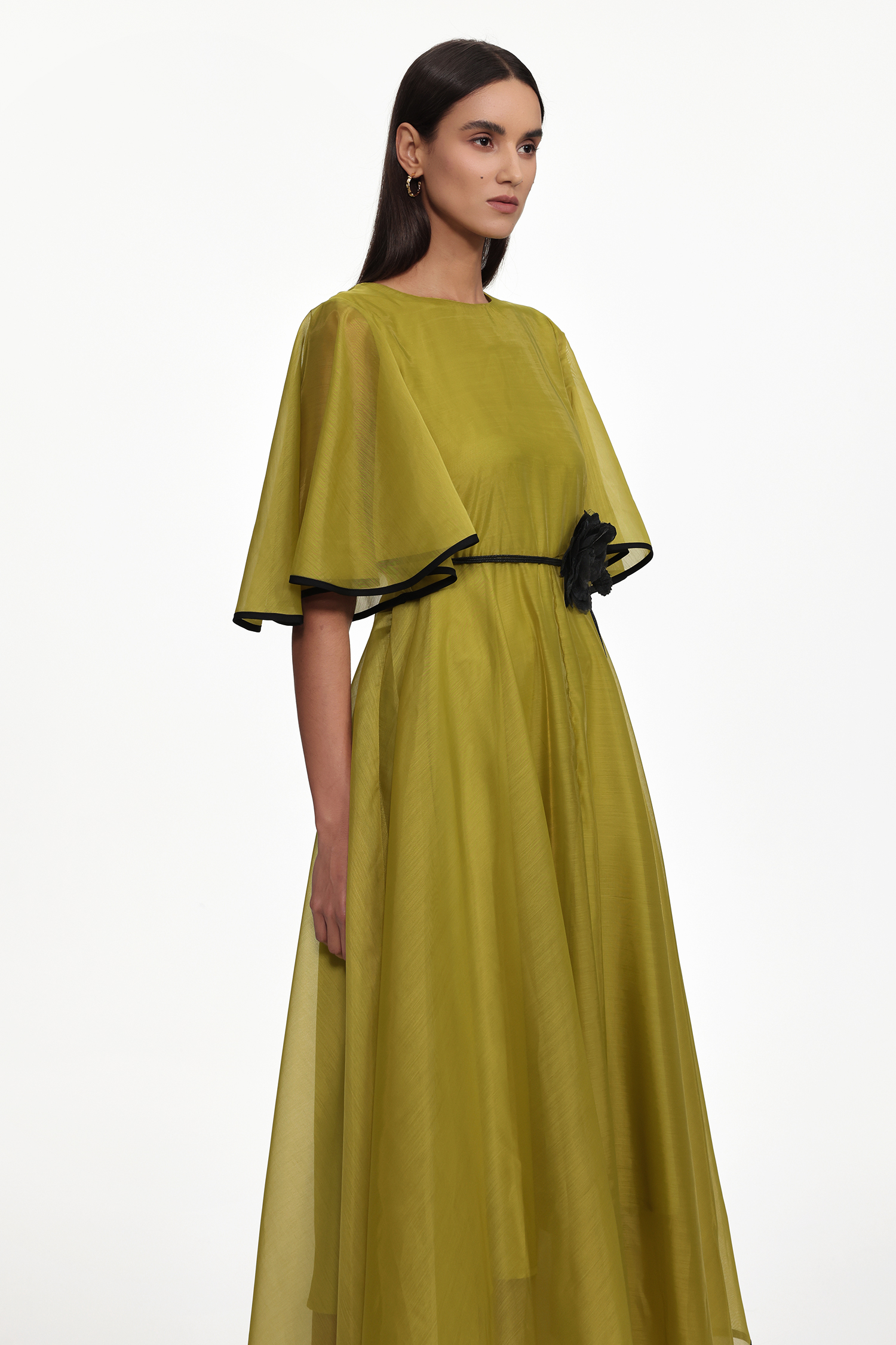 Ivy Resort Flowy Round Neck Short Sleeve Floral Woven Maxi Dress