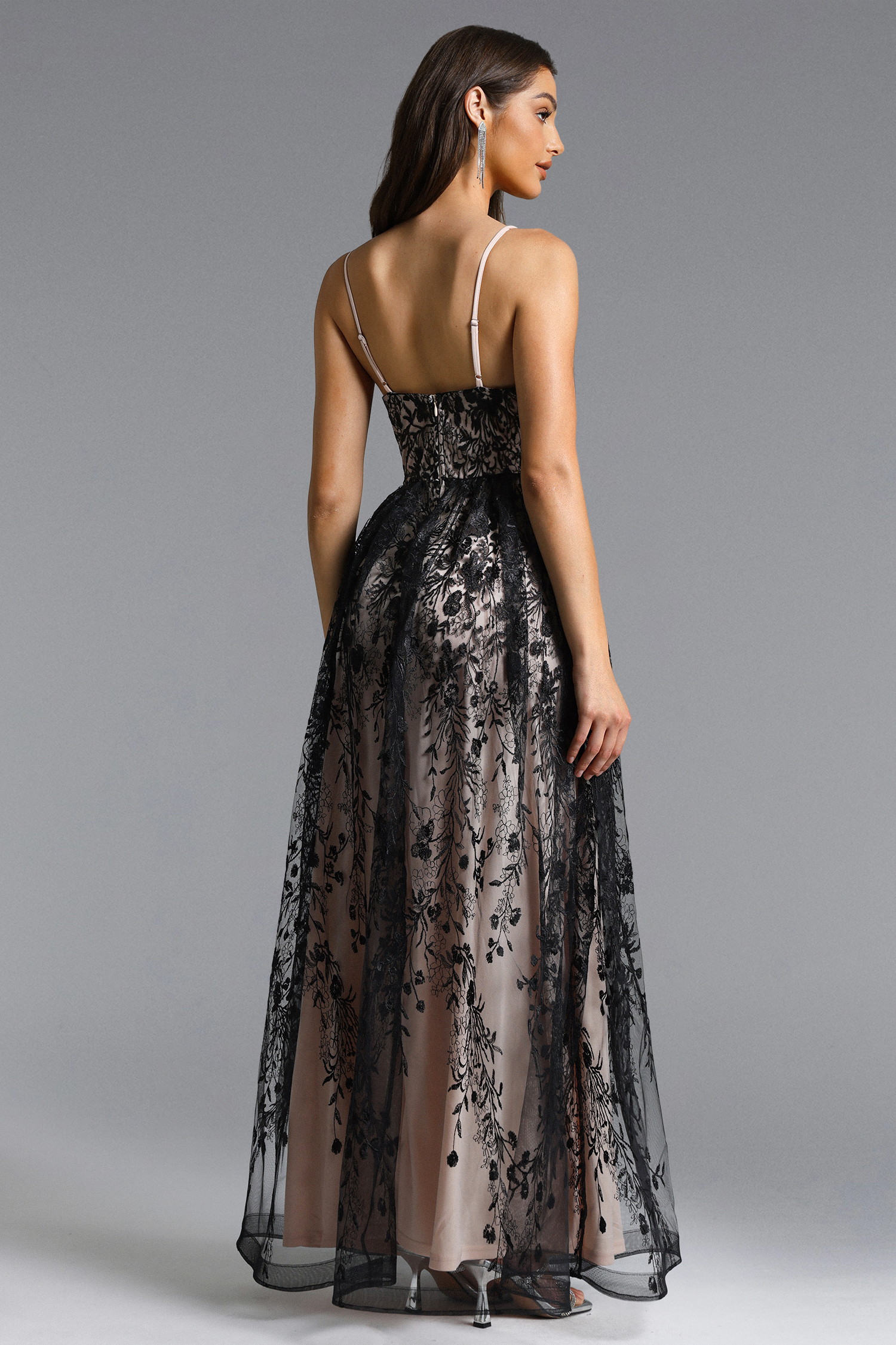 Kiyami Romantic Flowy Deep V Floral Lace Maxi Dress