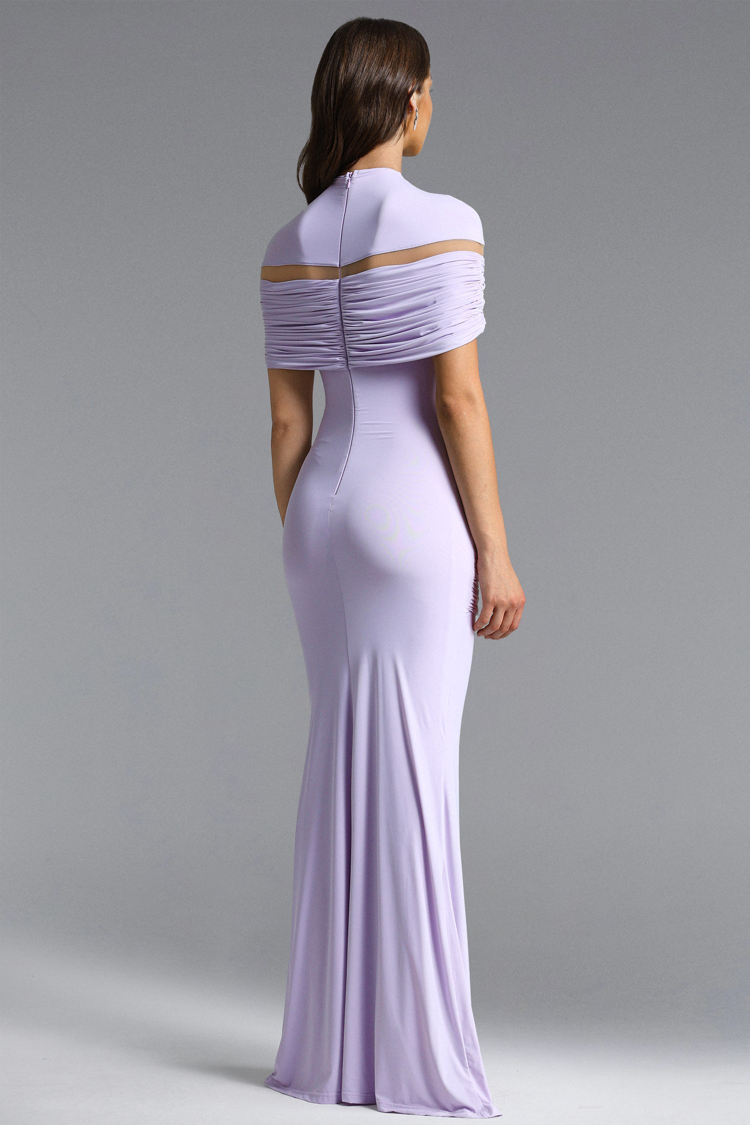 Stormie Chic Contour Cut Out Ruched Knit Purple Maxi Dress