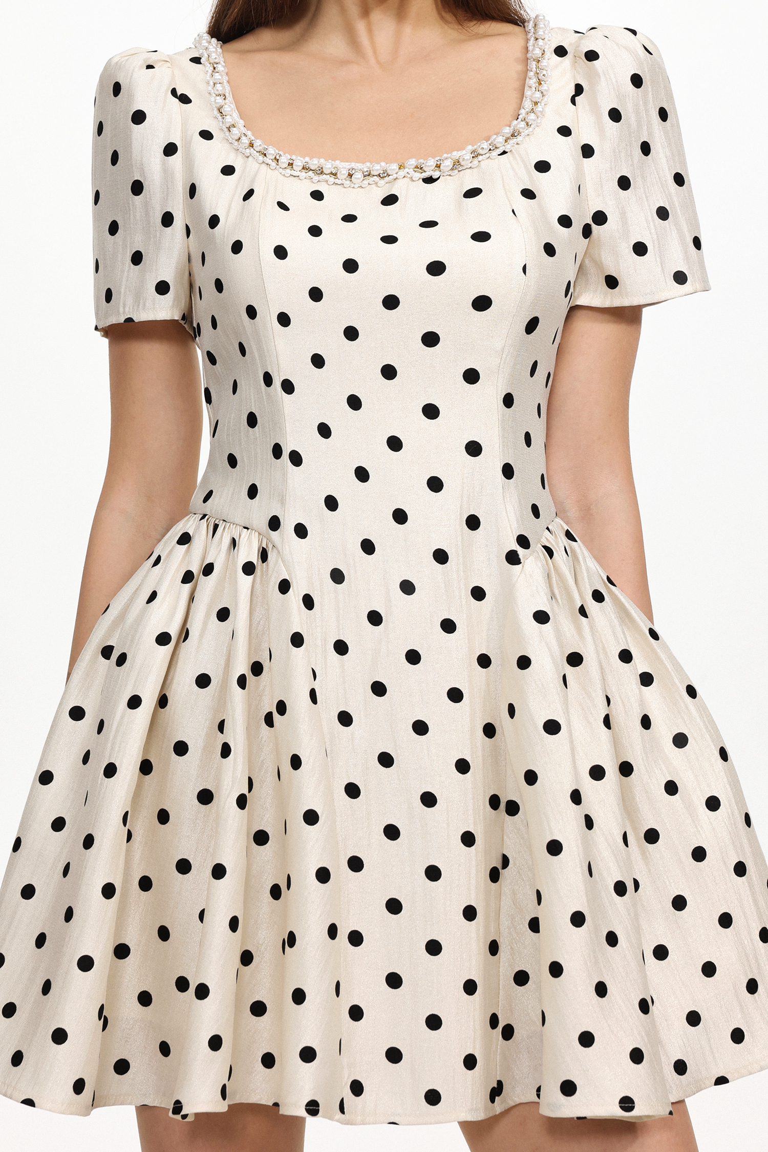 Elana Classic Tailored Short Sleeve Ruched Woven Mini Dress