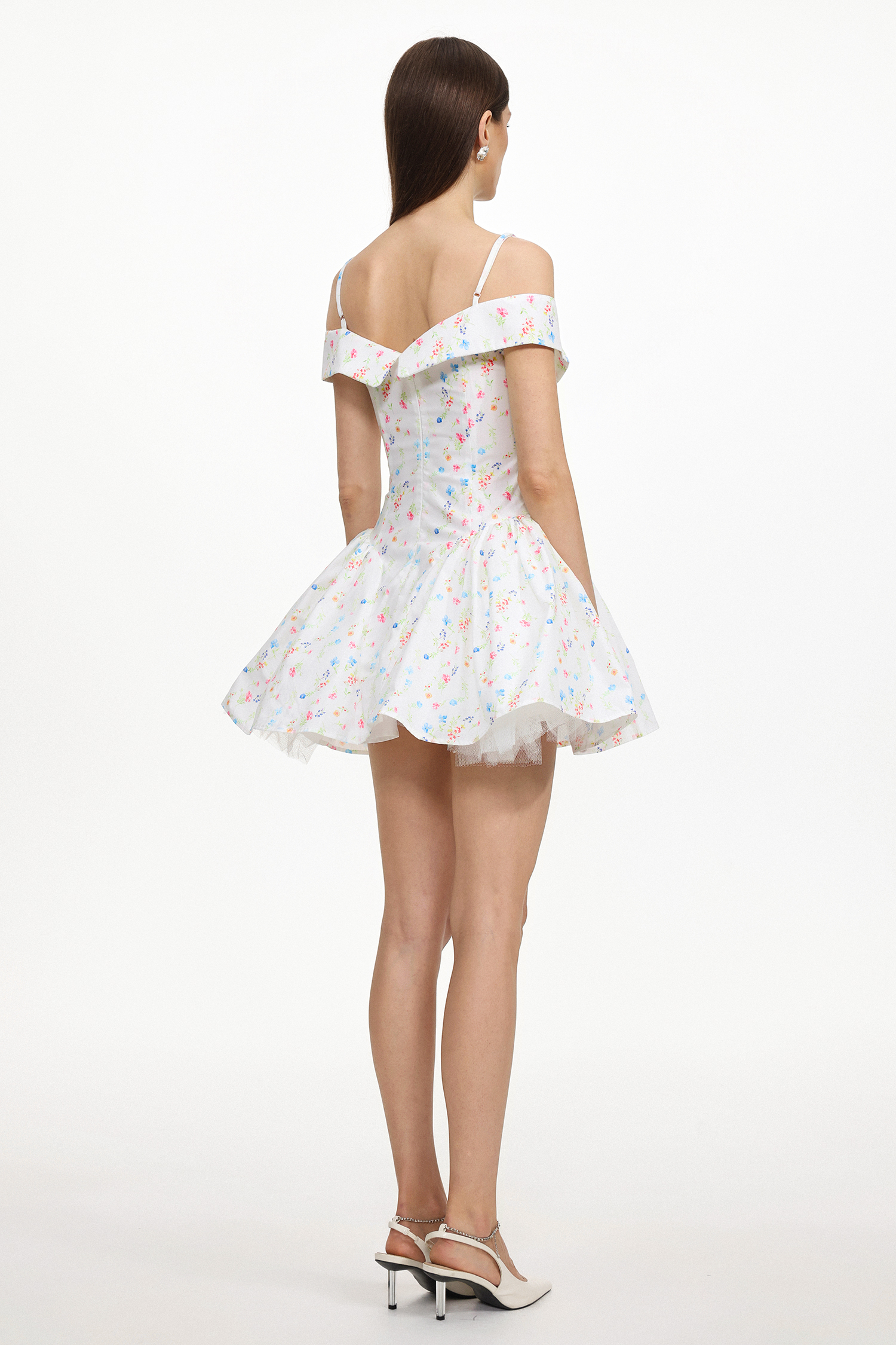 Florelle Chic Tailored Sleeveless Floral Print Woven Mini Dress