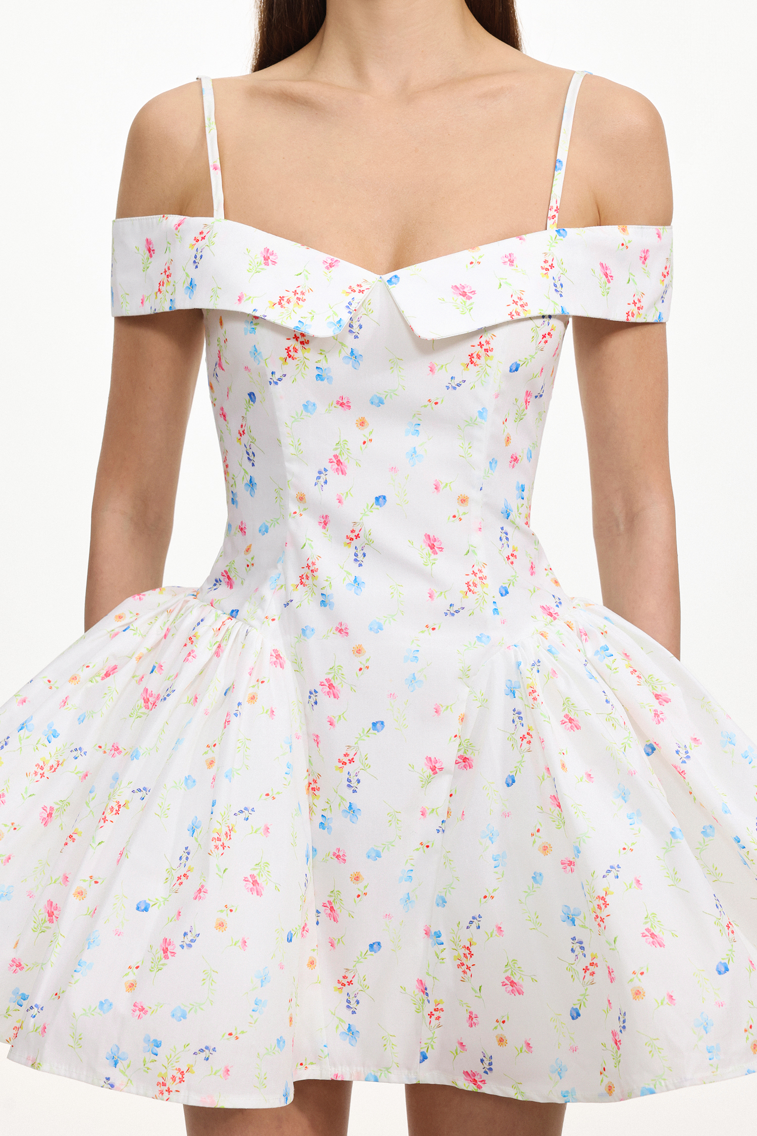 Florelle Chic Tailored Sleeveless Floral Print Woven Mini Dress