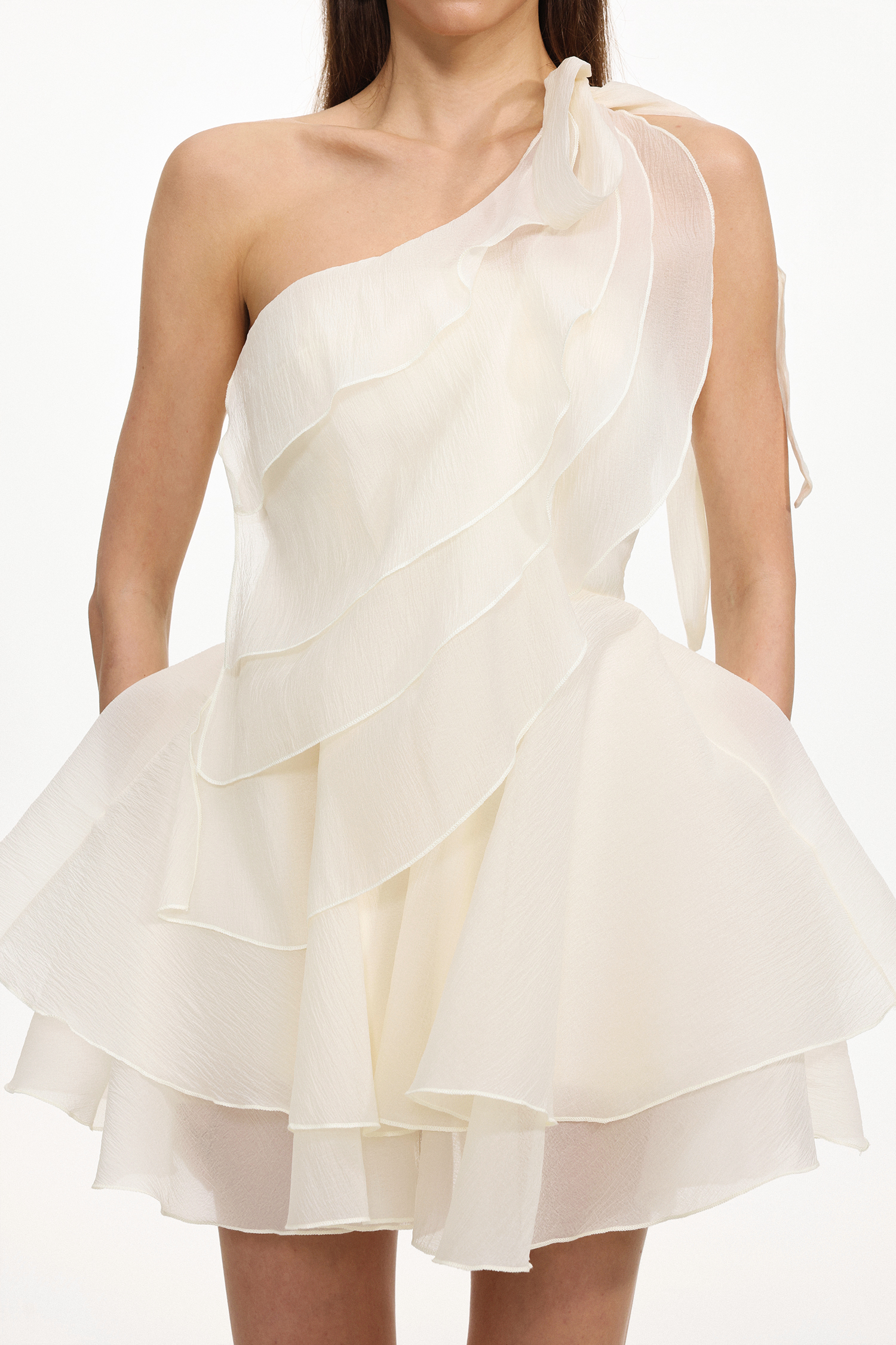 Lureen Resort Flowy Sleeveless Ruffle Woven Mini Dress