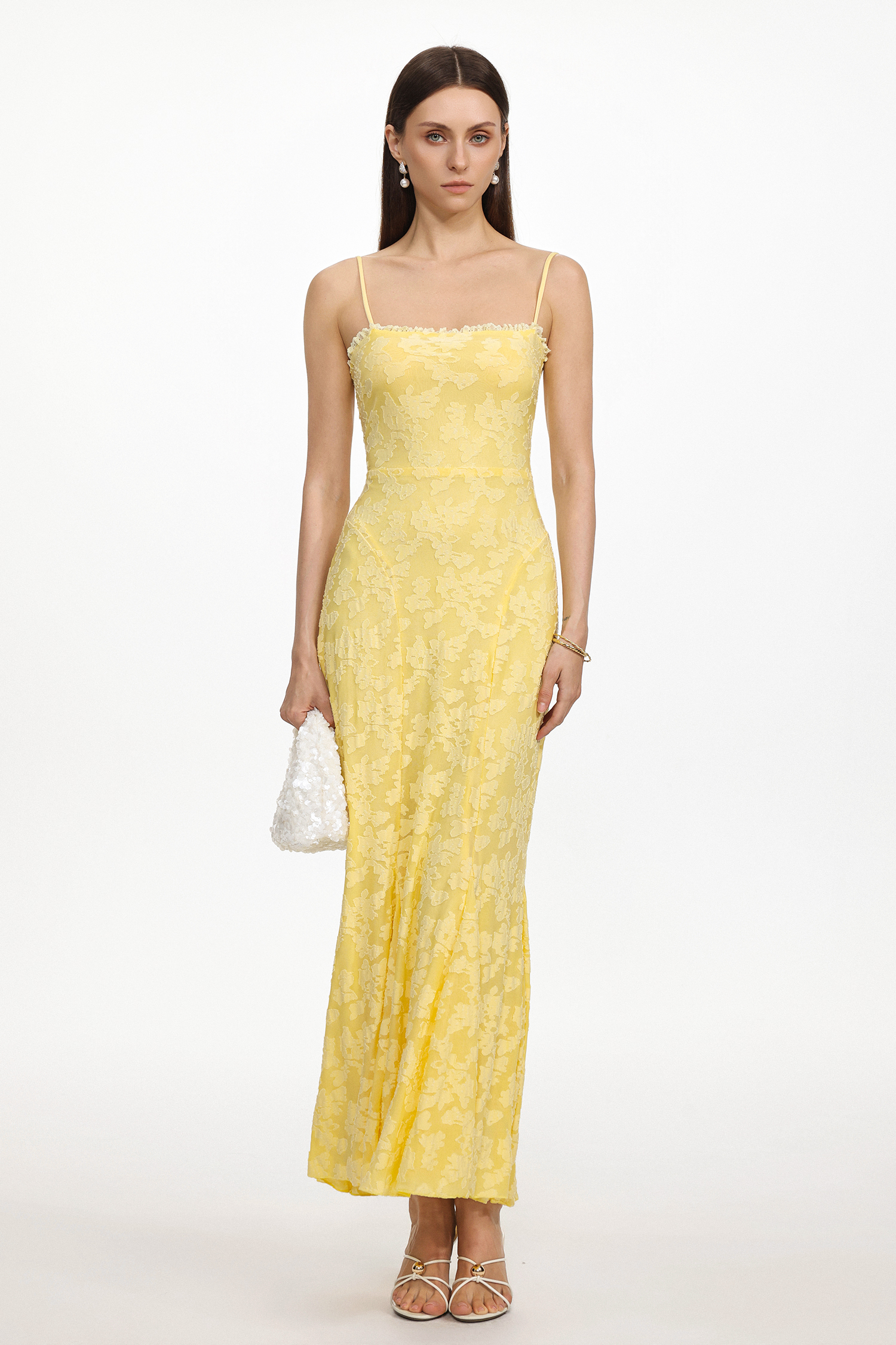 Yulia Resort Contour Sleeveless Floral Knit Maxi Dress