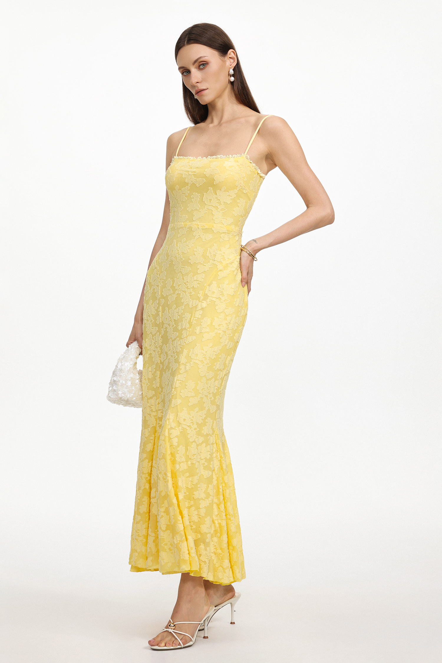 Yulia Resort Contour Sleeveless Floral Knit Maxi Dress