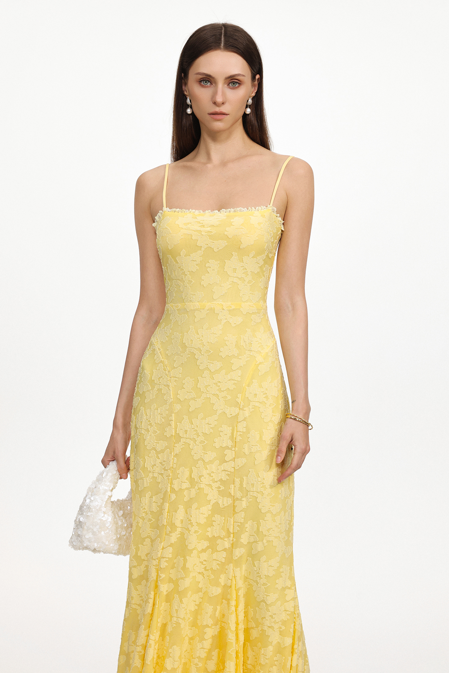 Yulia Resort Contour Sleeveless Floral Knit Maxi Dress