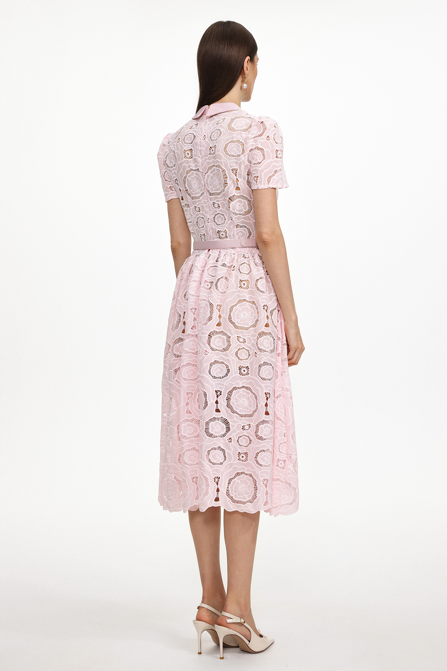 Kayley Chic Tailored Short Sleeve Cut Out Lace Maxi Dress