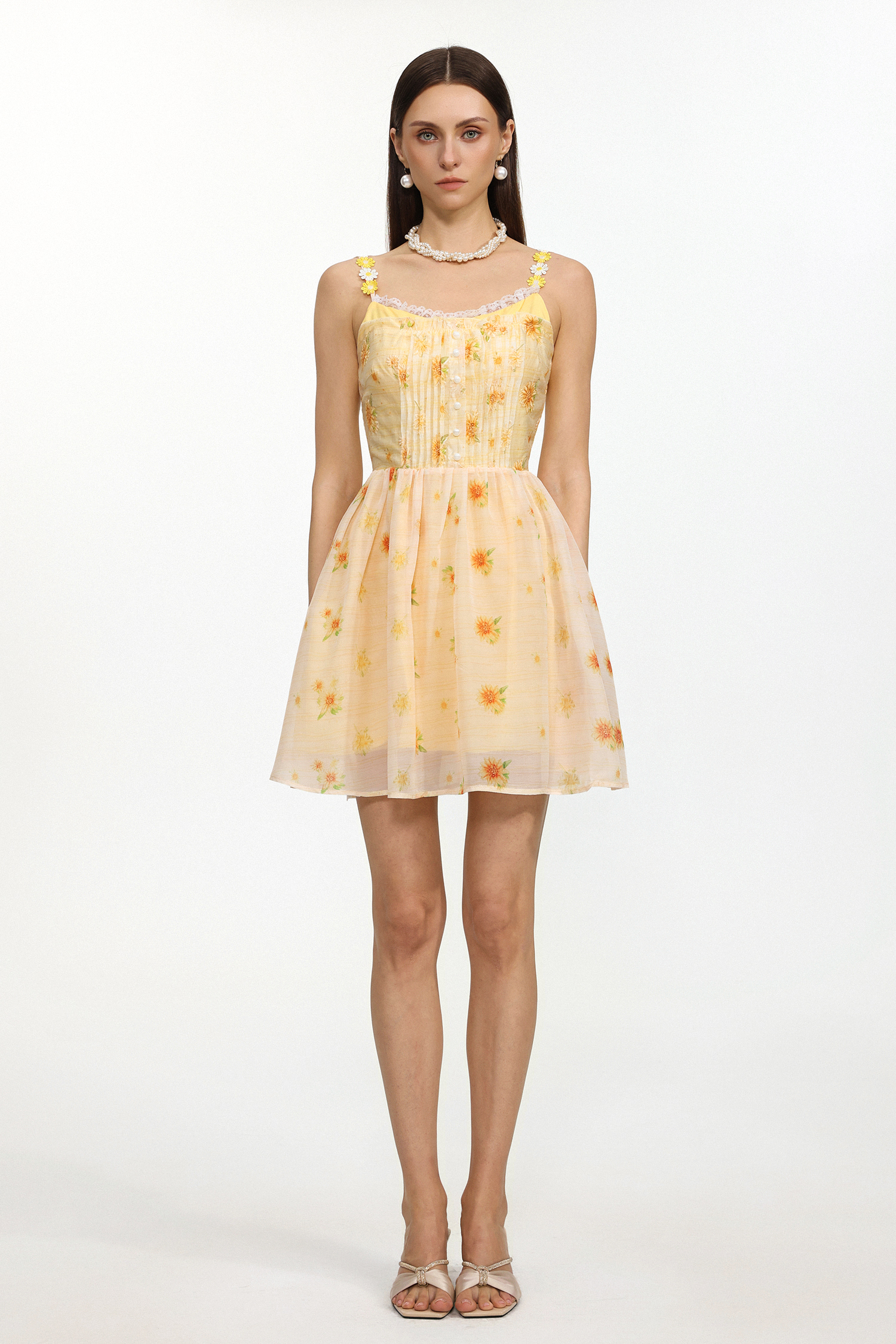 Kalie Resort Flowy Sleeveless Floral Print Woven Mini Dress