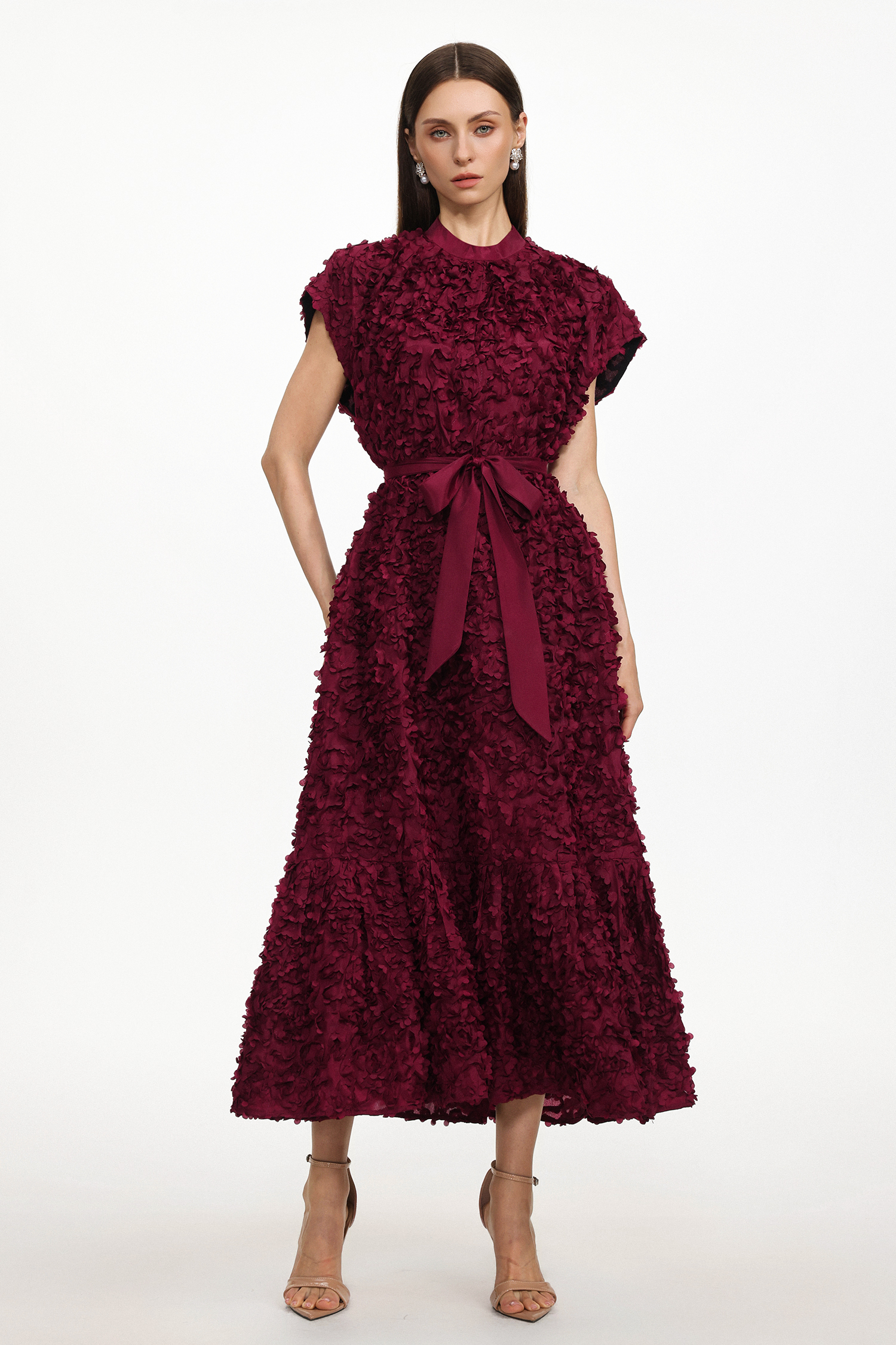 Demi Resort Flowy Sleeveless Floral Woven Maxi Dress