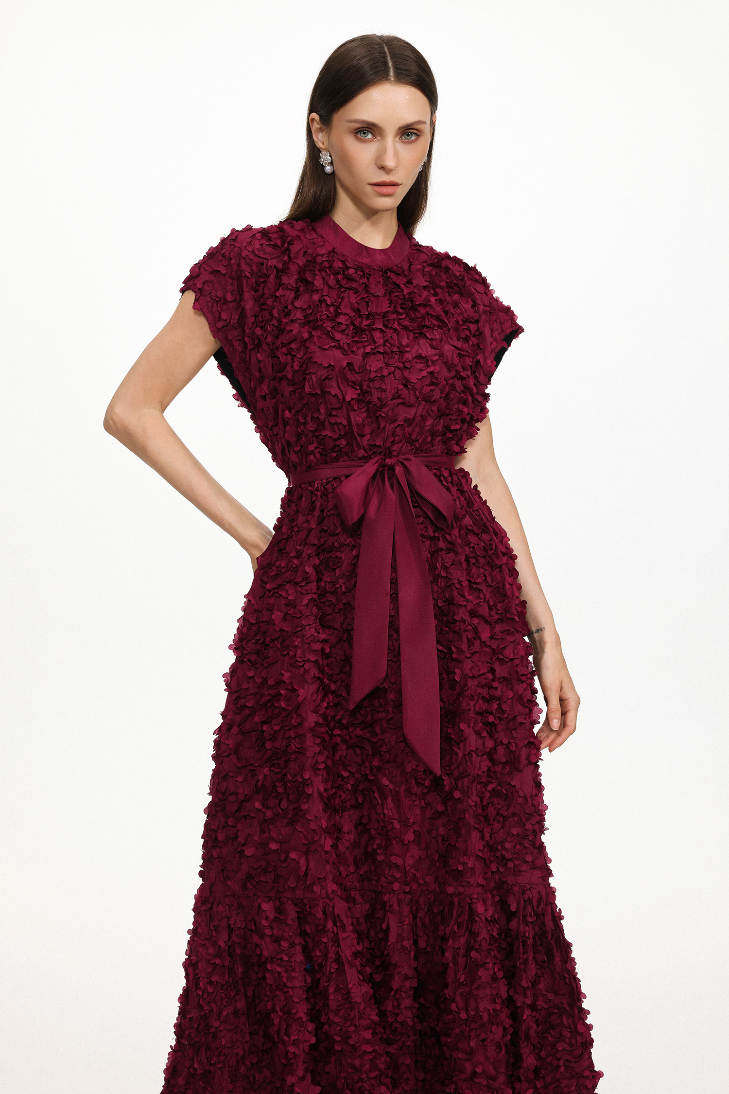 Demi Resort Flowy Sleeveless Floral Woven Maxi Dress