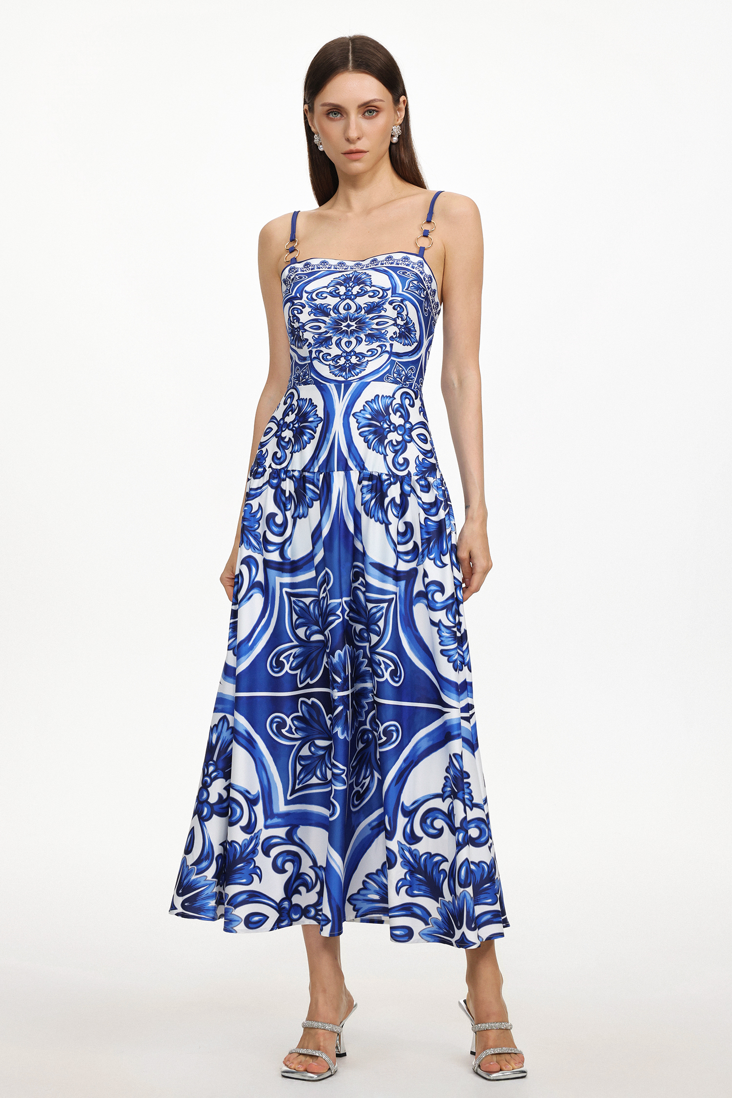 Unico Resort Flowy Sleeveless Floral Print Woven Maxi Dress