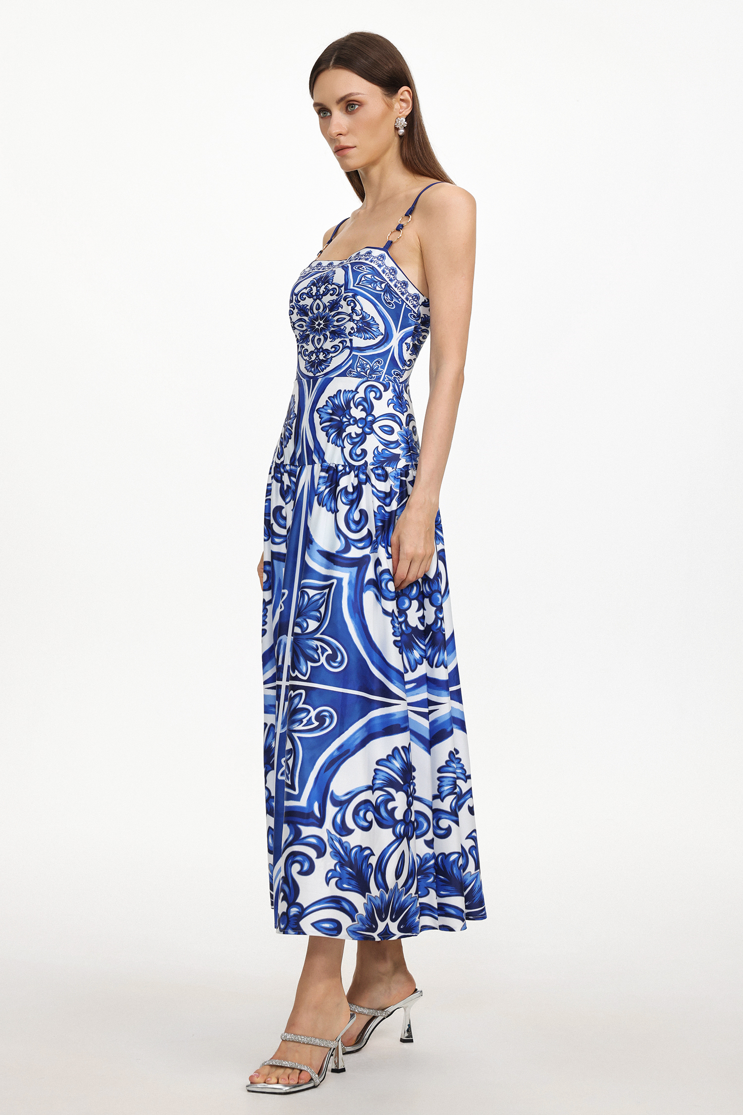 Unico Resort Flowy Sleeveless Floral Print Woven Maxi Dress