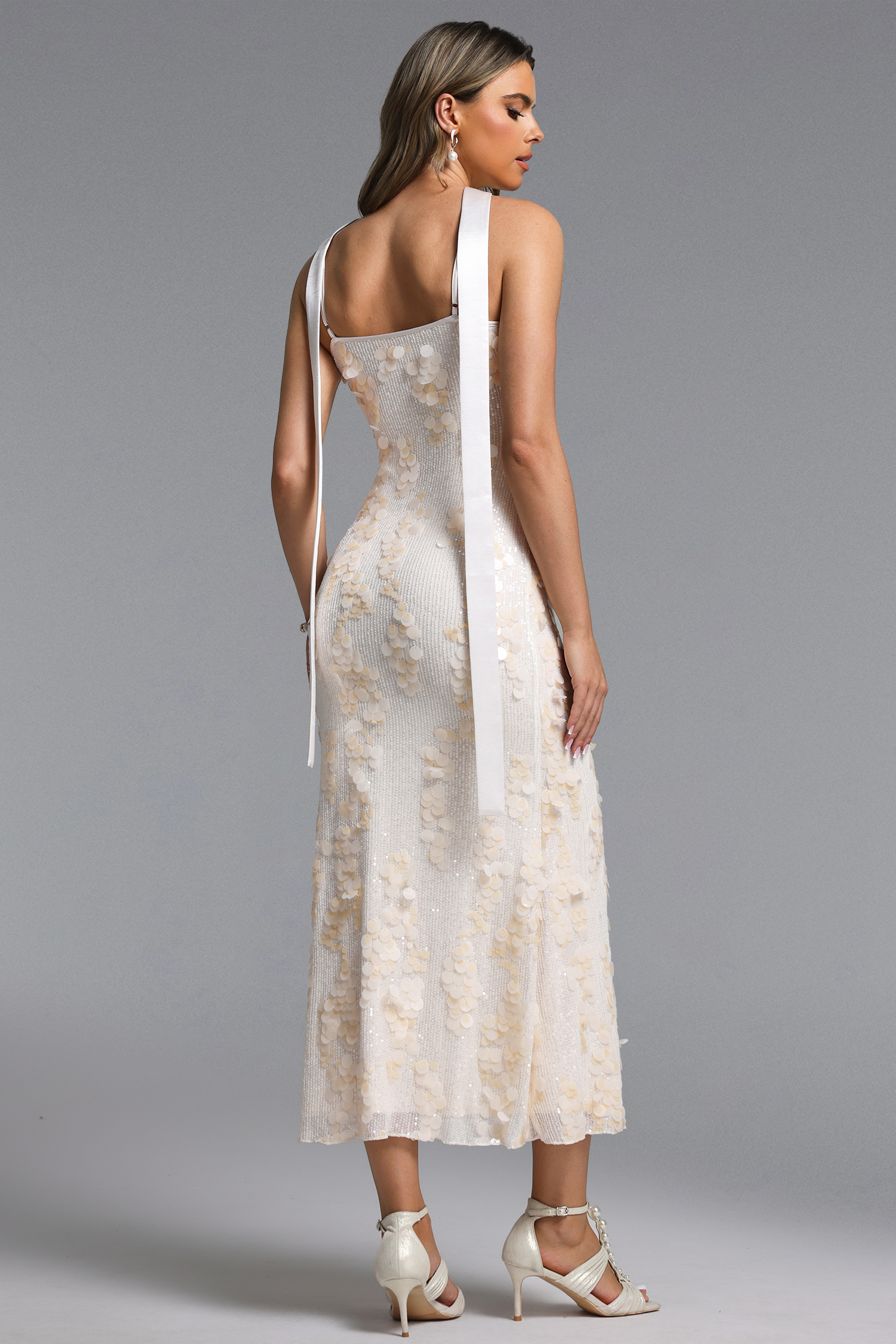 Farera Chic Contour Sleeveless Sequin Maxi Dress