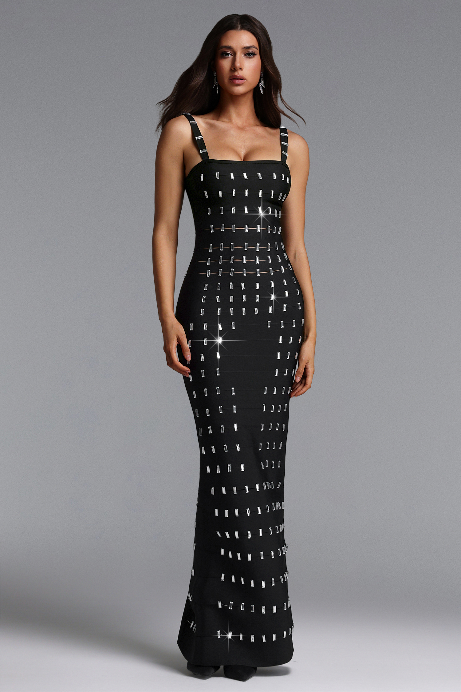 Naya Hollow Diamond Bandage  Maxi Dress
