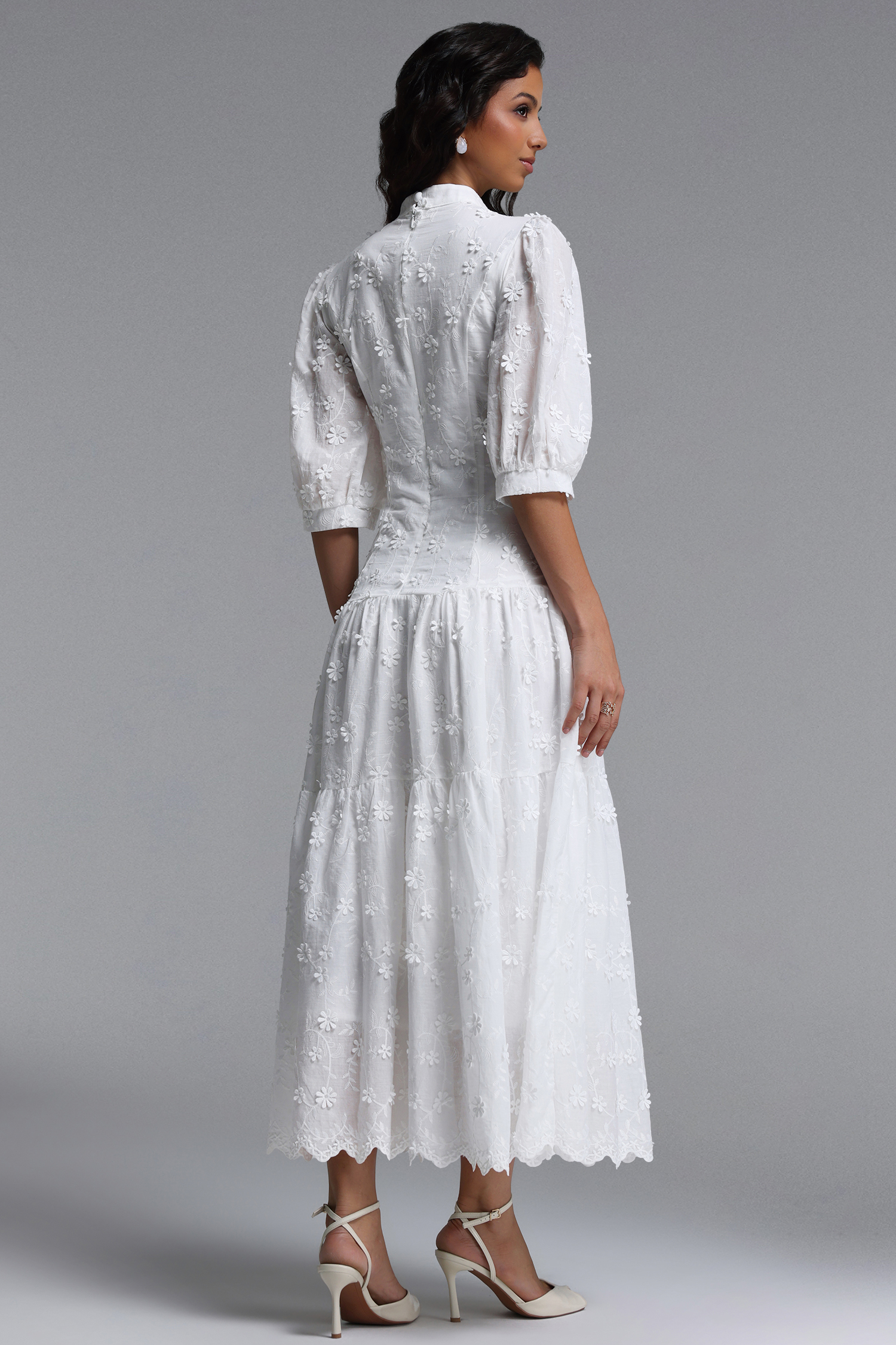 Plume Resort Flowy Short Sleeve Floral Woven Maxi Dress