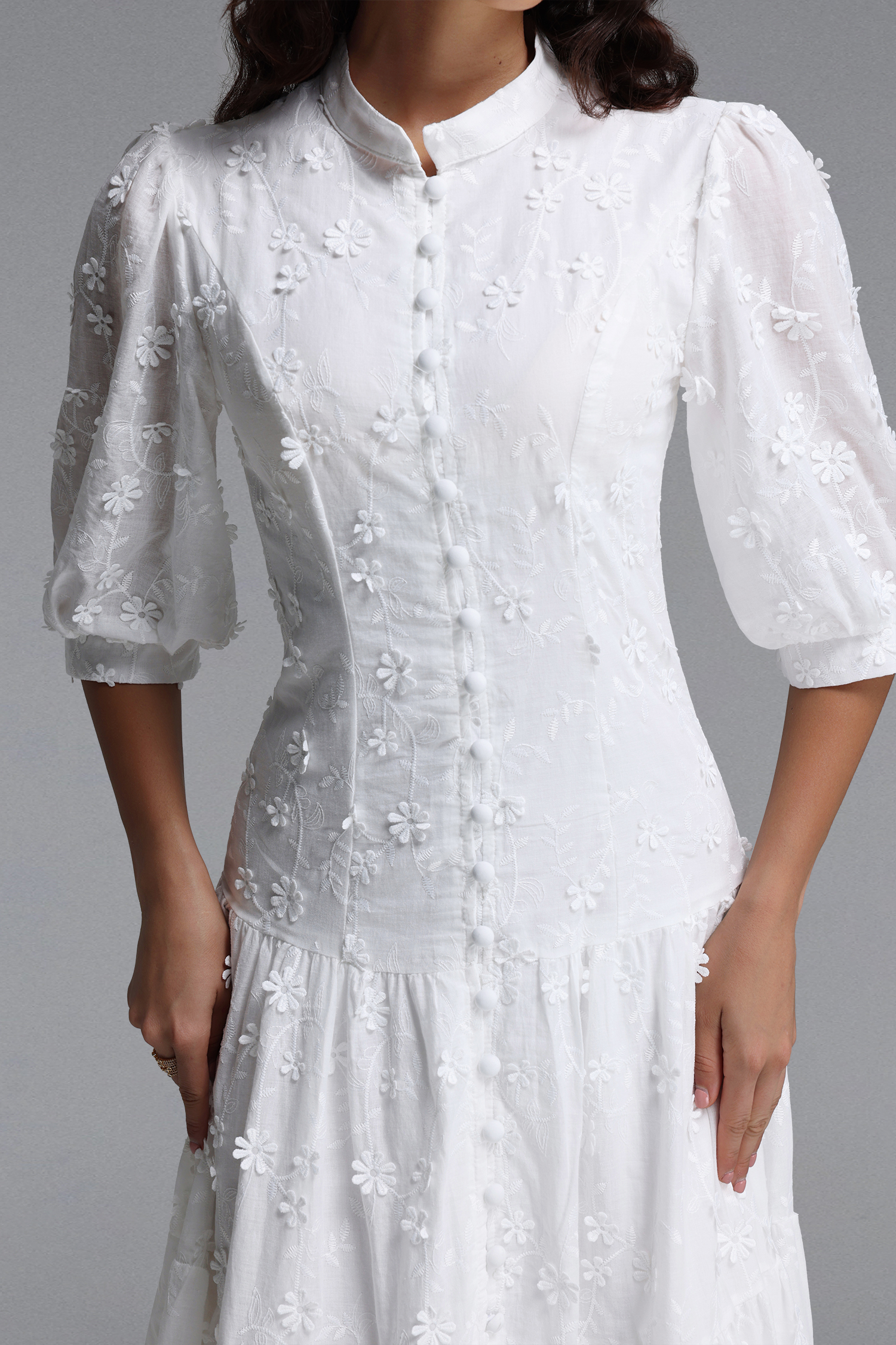 Plume Resort Flowy Short Sleeve Floral Woven Maxi Dress