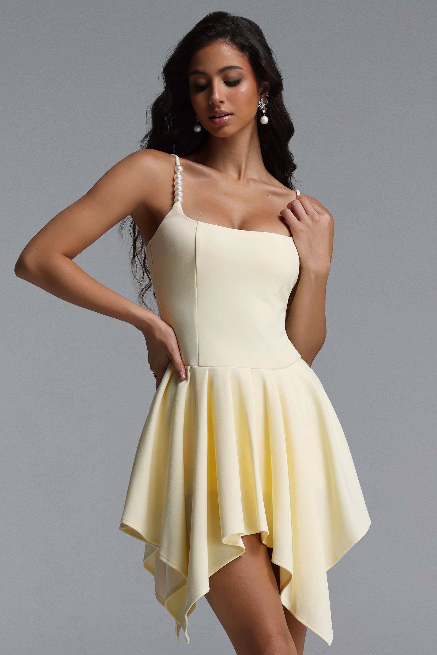 Rosie Elegant cinched Sleeveless Woven Mini Dress