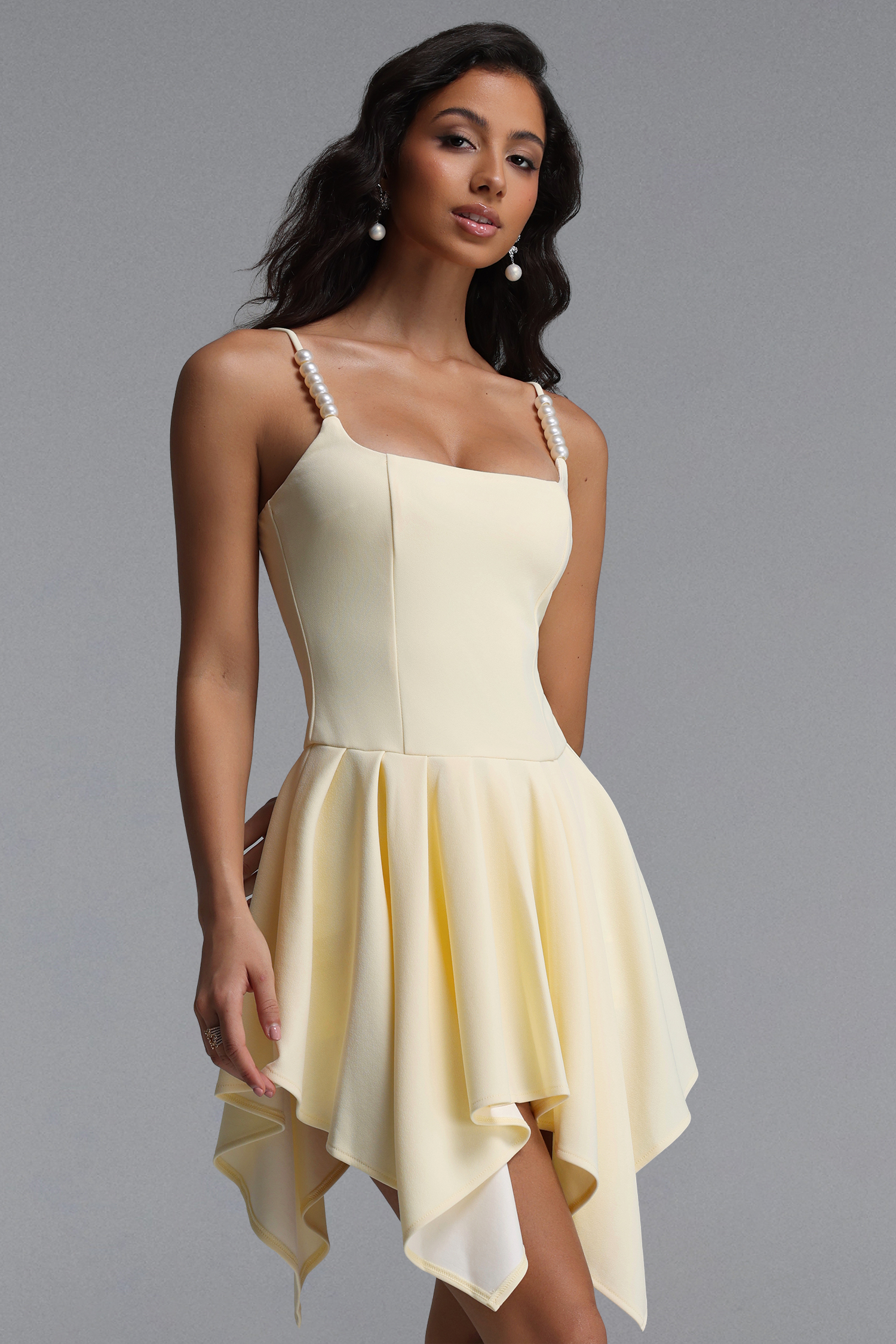 Rosie Elegant cinched Sleeveless Woven Mini Dress