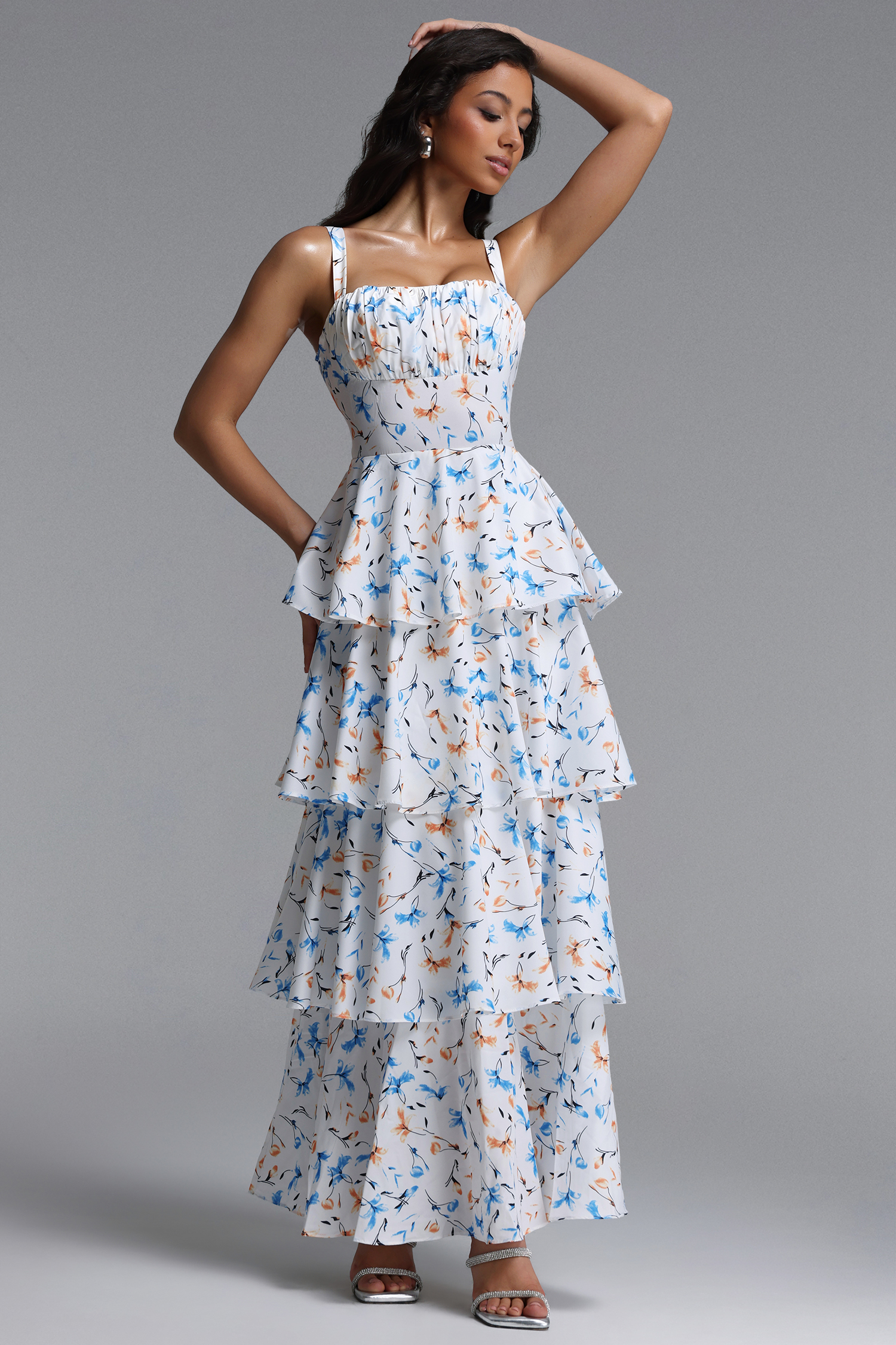 Heleza Resort Flowy Sleeveless Floral Print Woven Maxi Dress