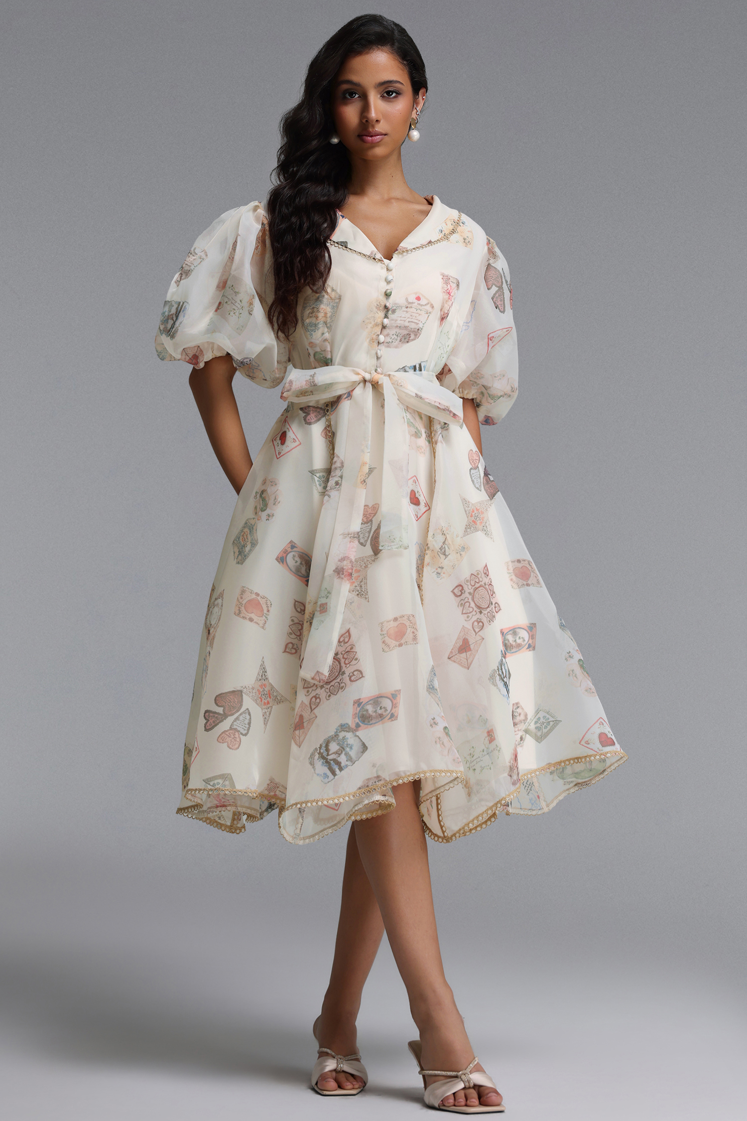 Rury Resort flowy Puff Sleeve Woven mini Dress