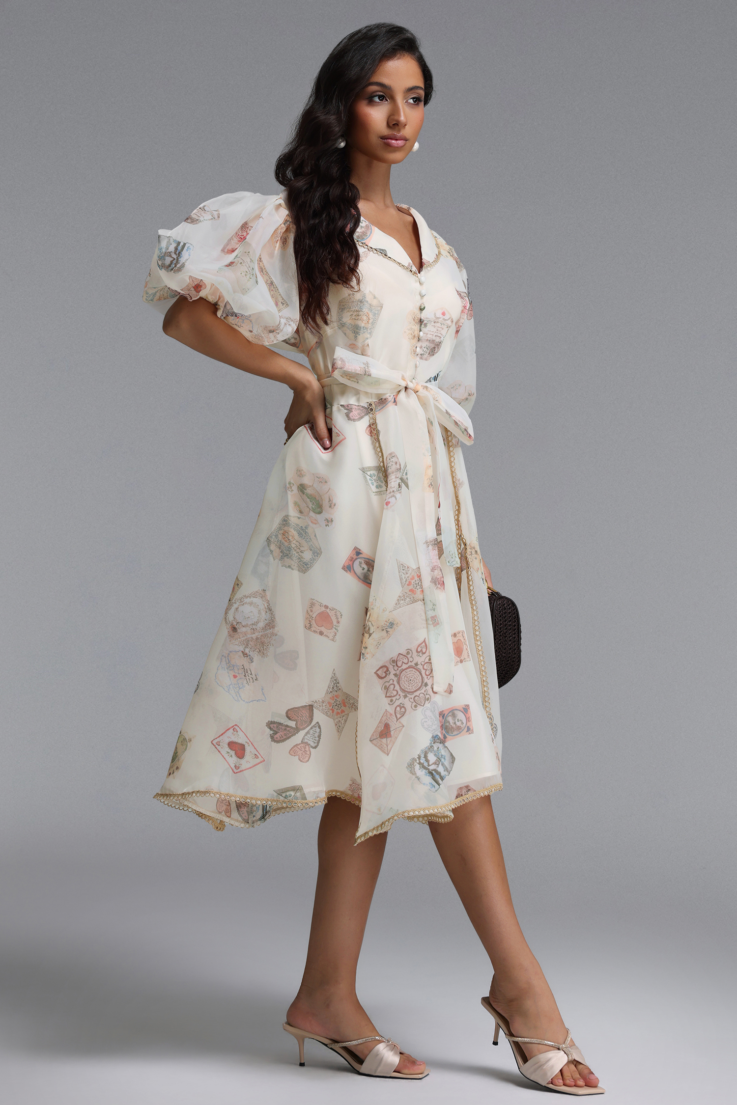 Rury Resort flowy Puff Sleeve Woven mini Dress