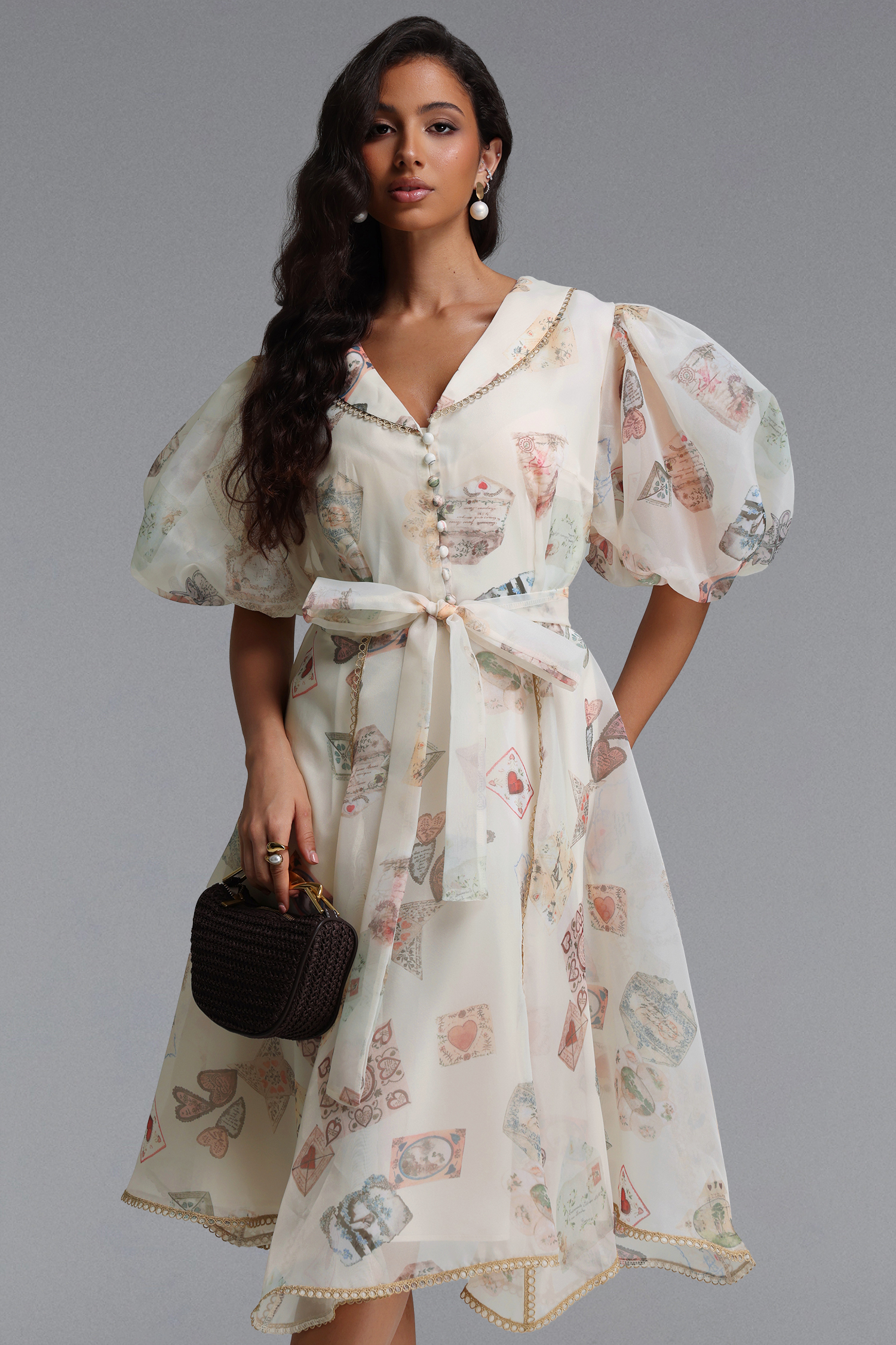 Rury Resort flowy Puff Sleeve Woven mini Dress