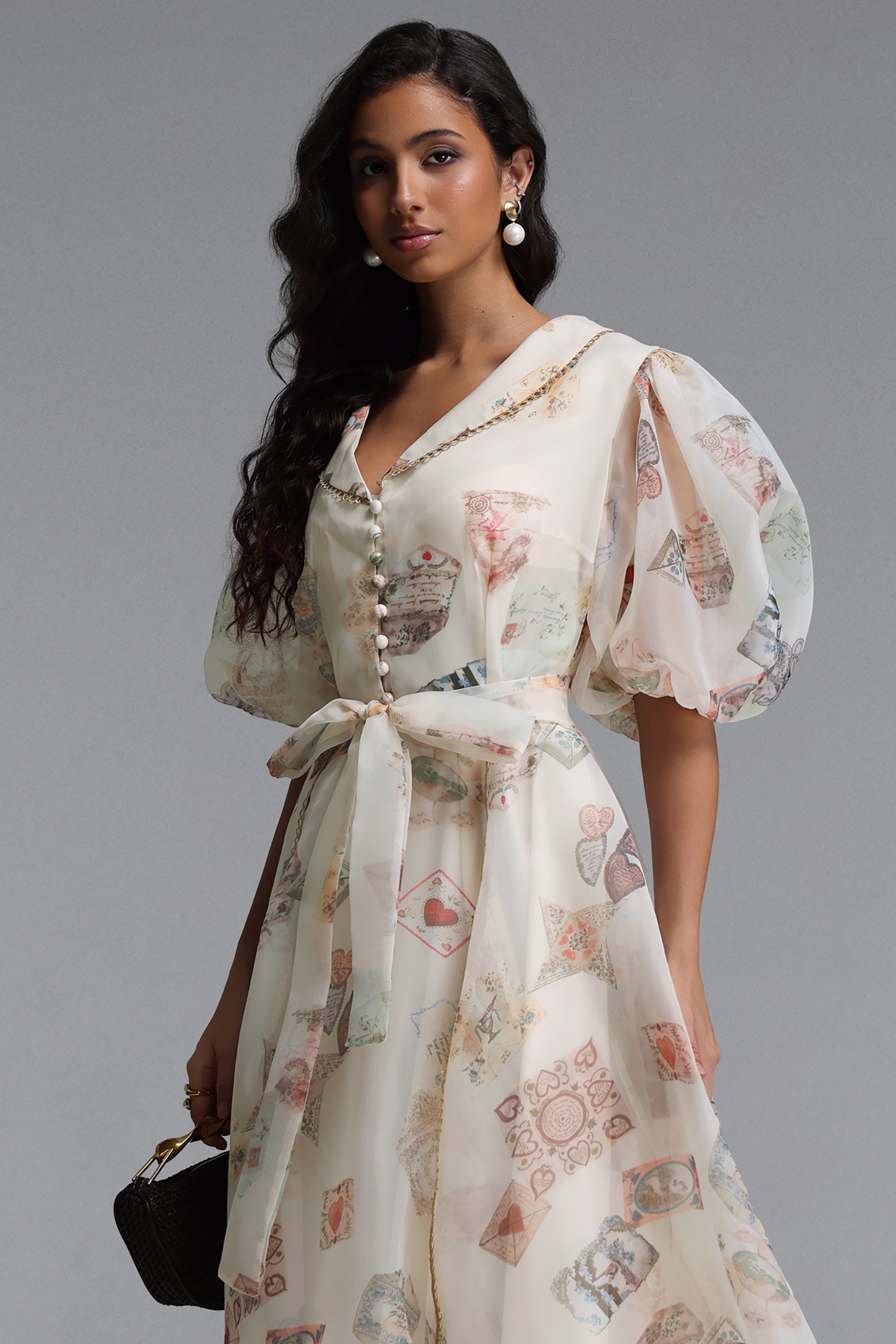 Rury Resort flowy Puff Sleeve Woven mini Dress