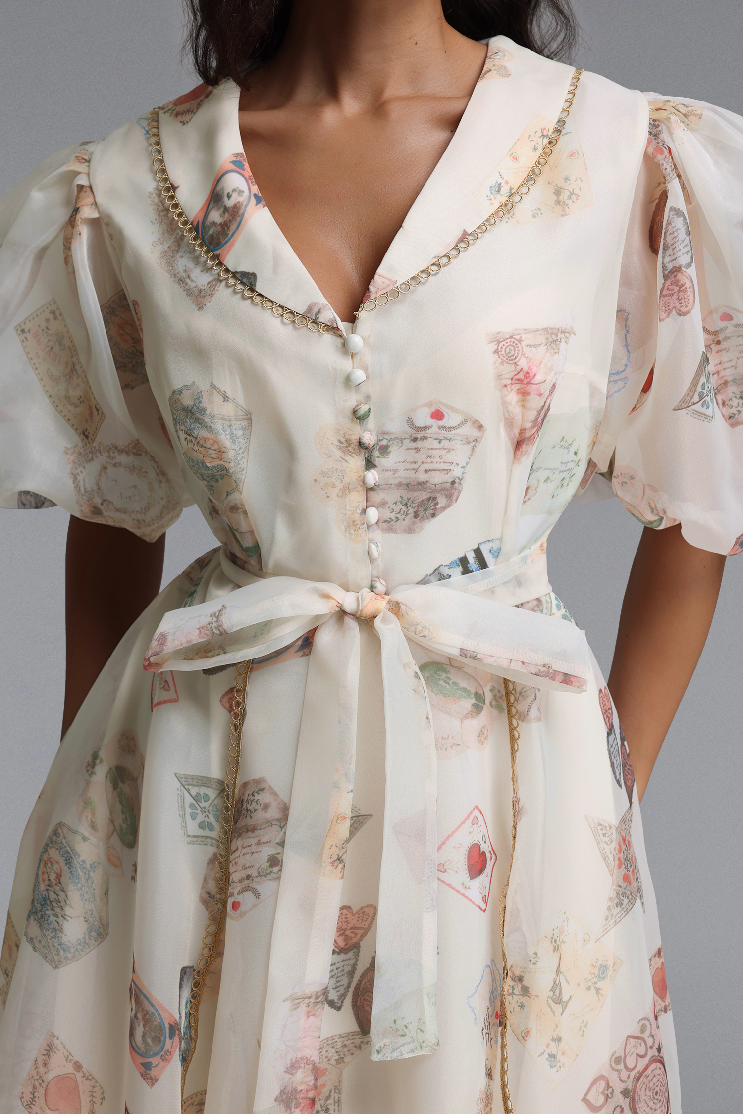 Rury Resort flowy Puff Sleeve Woven mini Dress