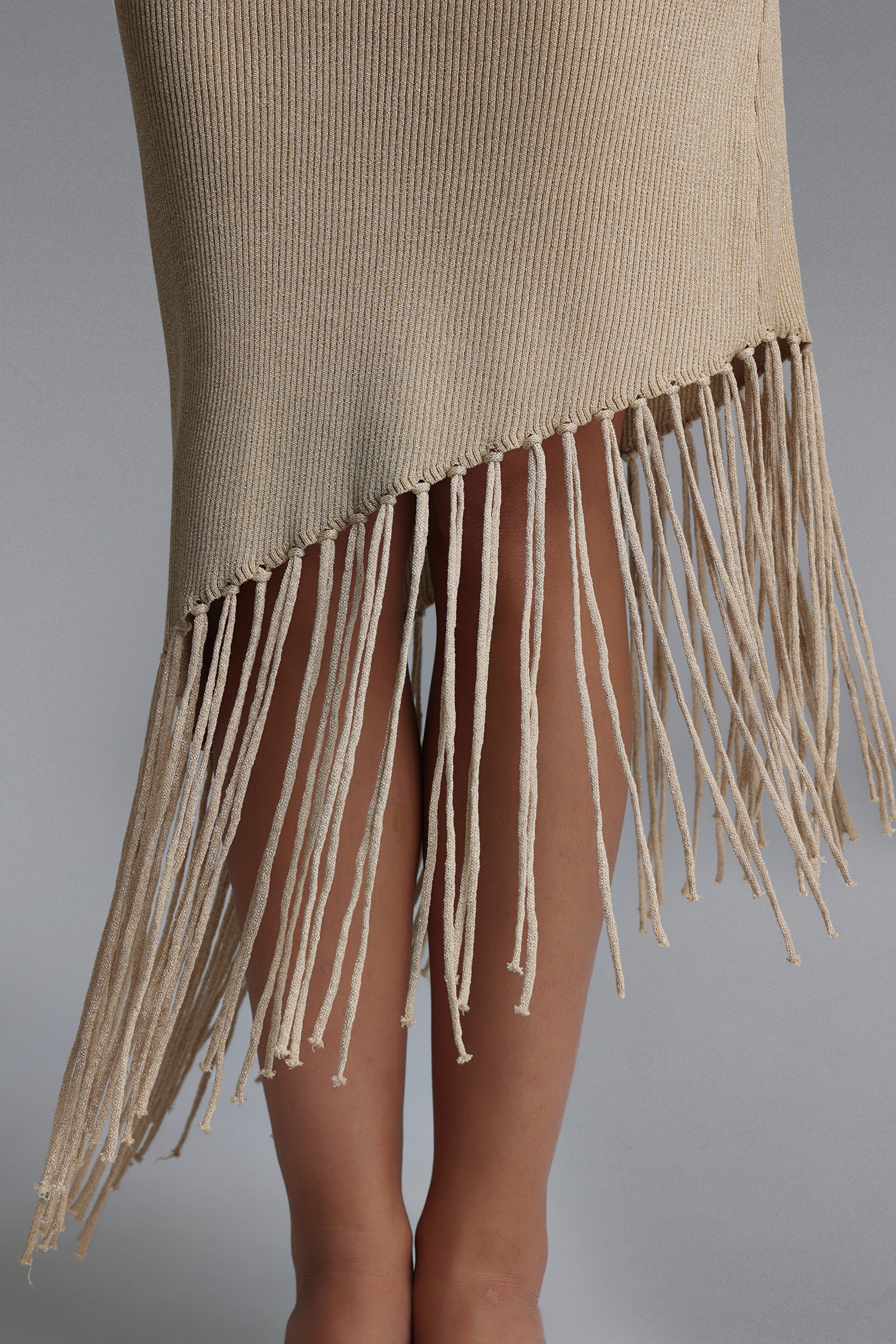 Garela Elegant Contour Round Neck Sleeveless Knit Maxi Dress