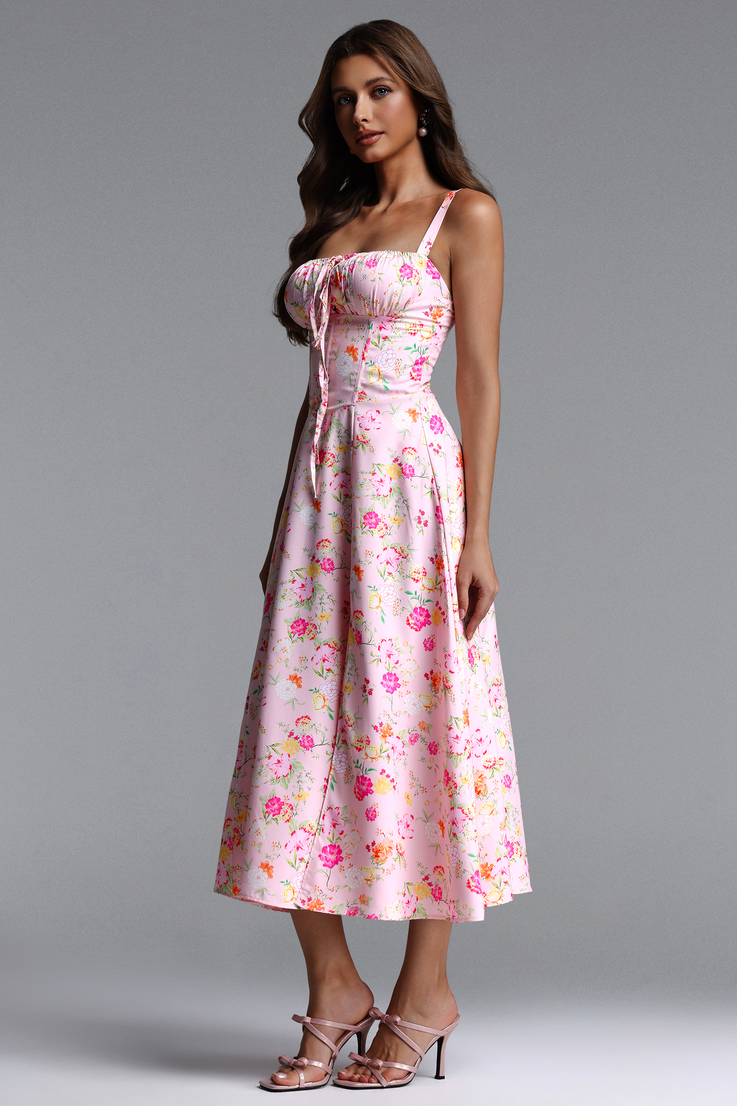 Edith Resort Flowy Sleeveless Floral Print Woven Maxi Dress