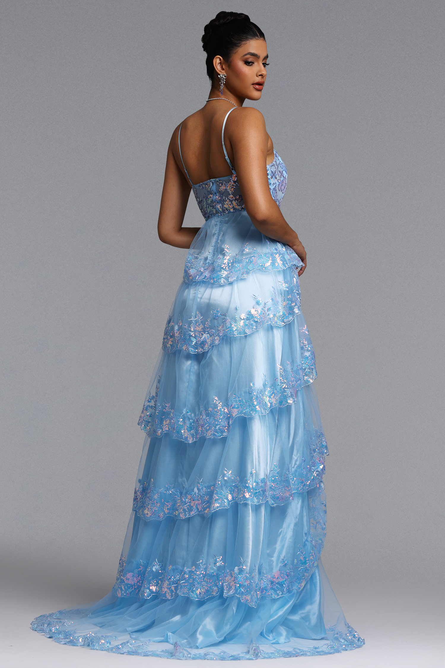 Ivy Romantic Tailored Embellished Sequin Maxi Dress