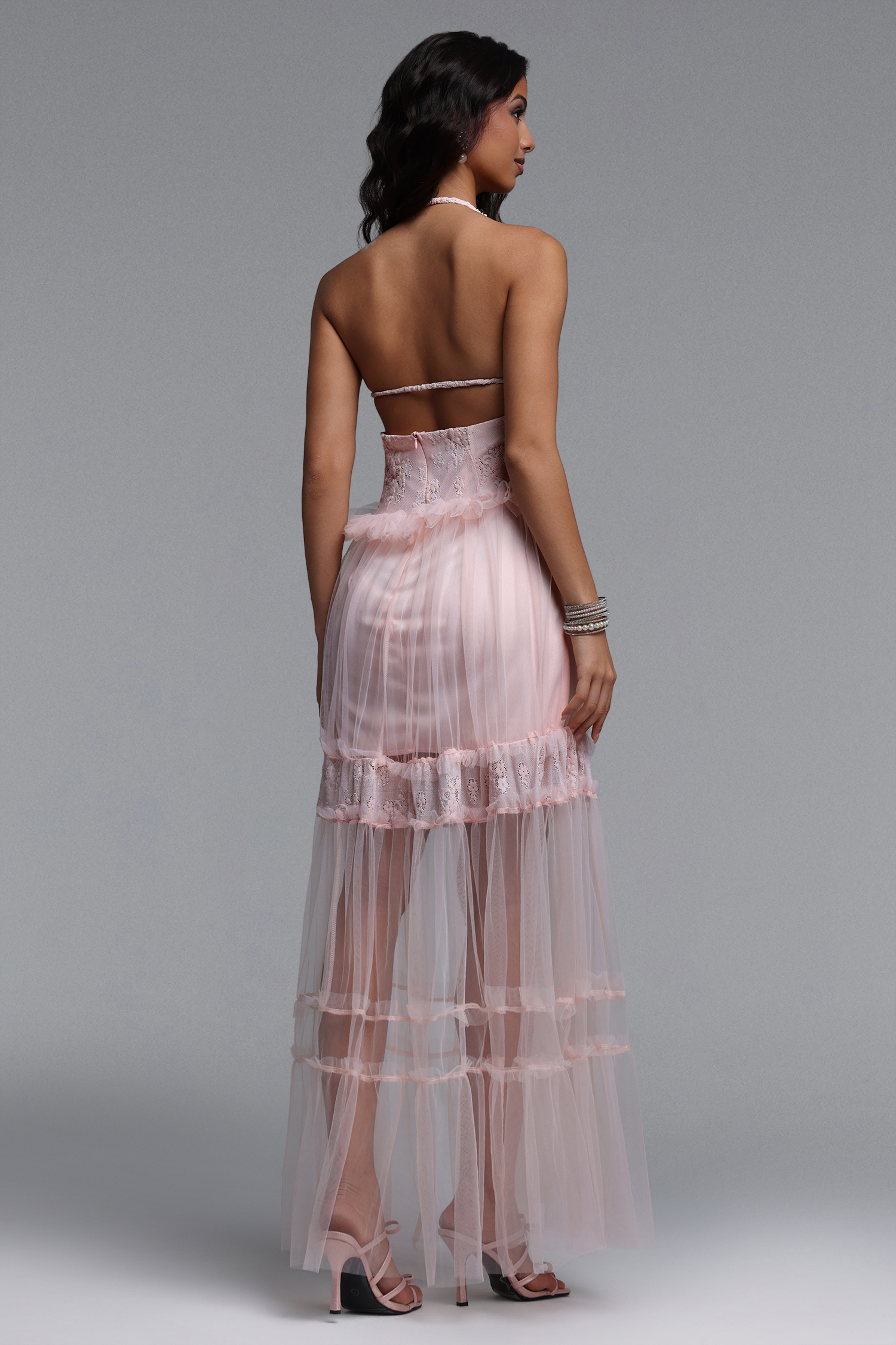 Ornella Resort Flowy Sleeveless Ruffle Tulle Maxi Dress – Bellabarnett