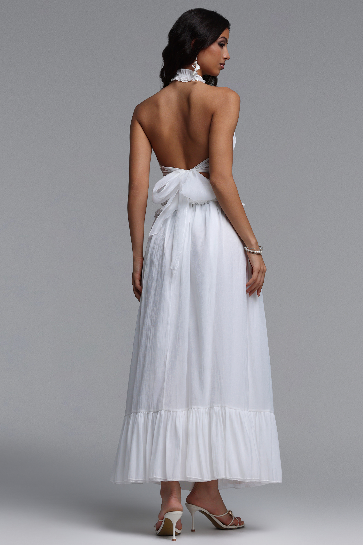 Kasuni Resort Flowy Sleeveless Ruffle Woven Top and Skirt Two Piece Set